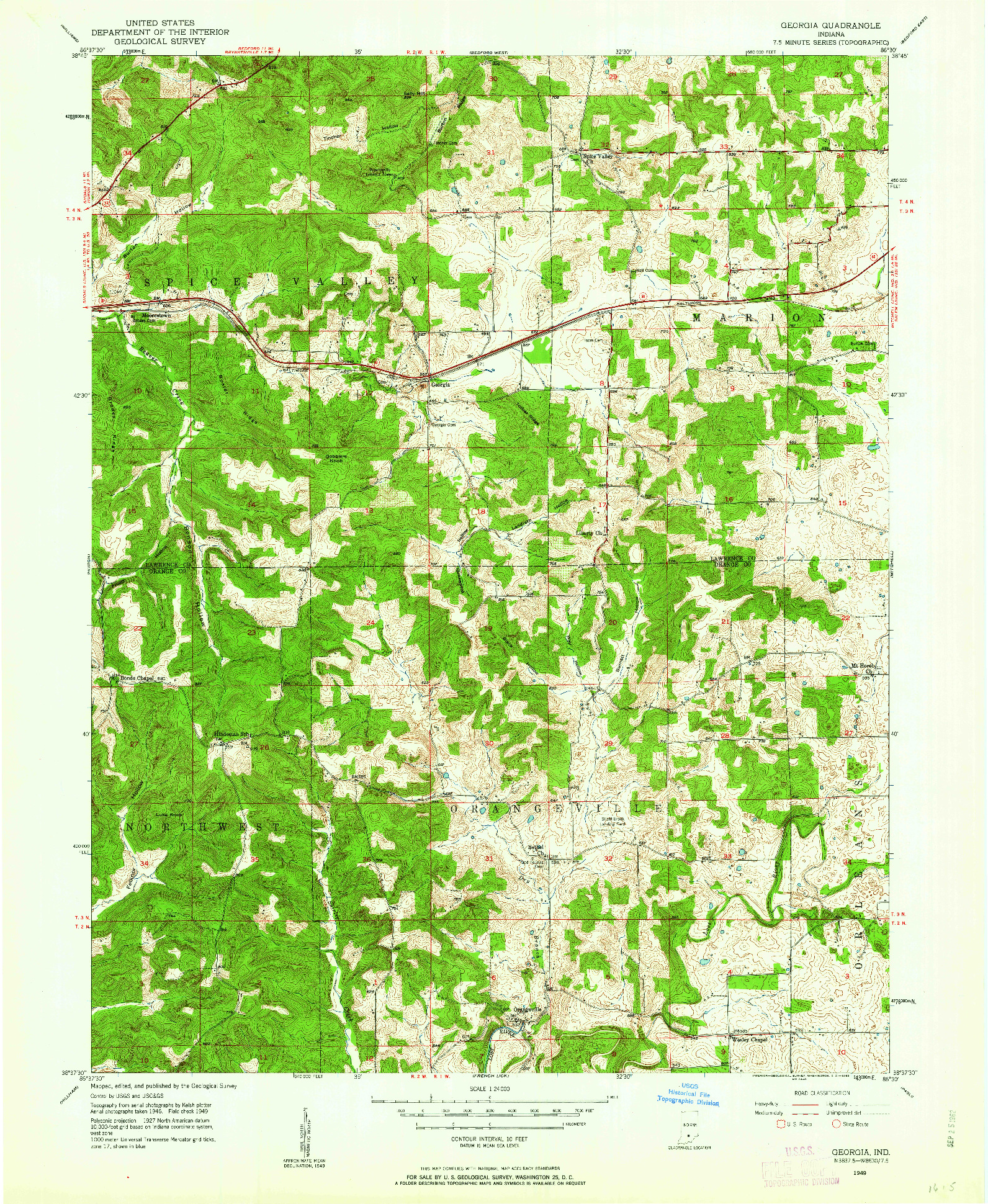 USGS 1:24000-SCALE QUADRANGLE FOR GEORGIA, IN 1949