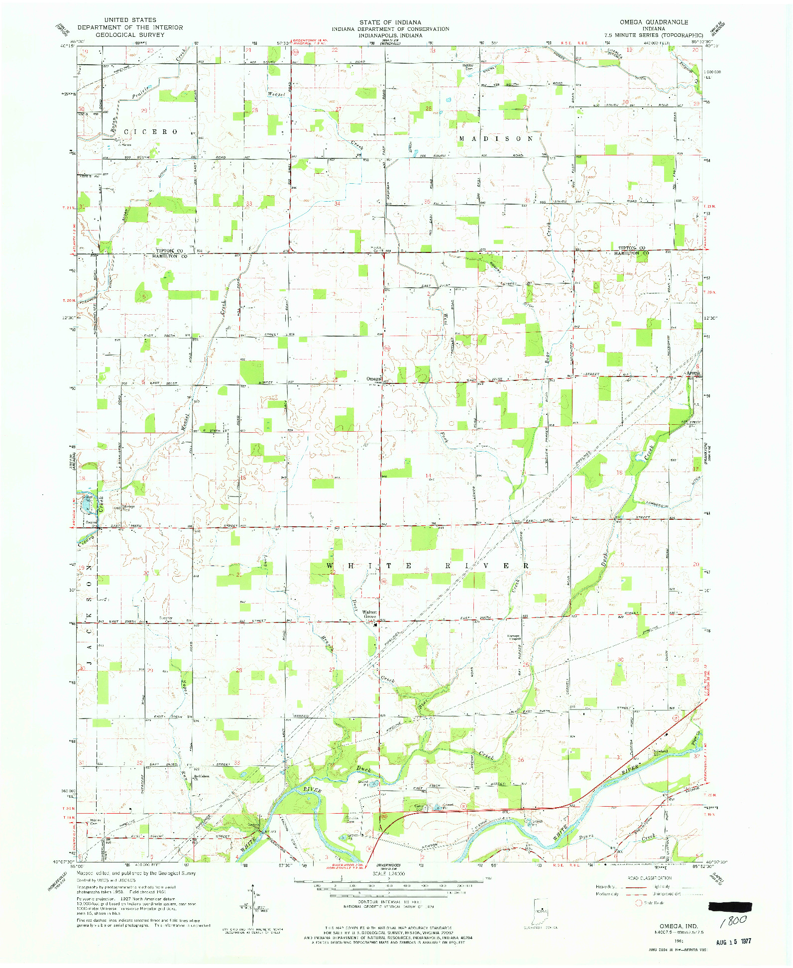 USGS 1:24000-SCALE QUADRANGLE FOR OMEGA, IN 1961