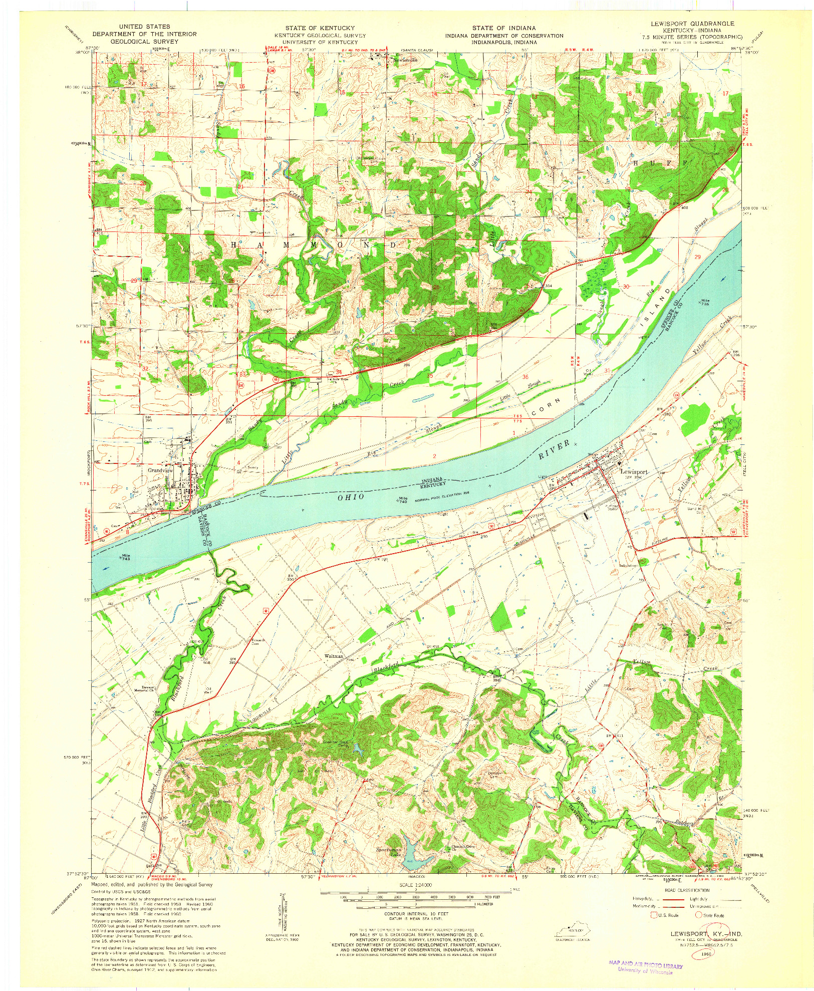 USGS 1:24000-SCALE QUADRANGLE FOR LEWISPORT, KY 1960