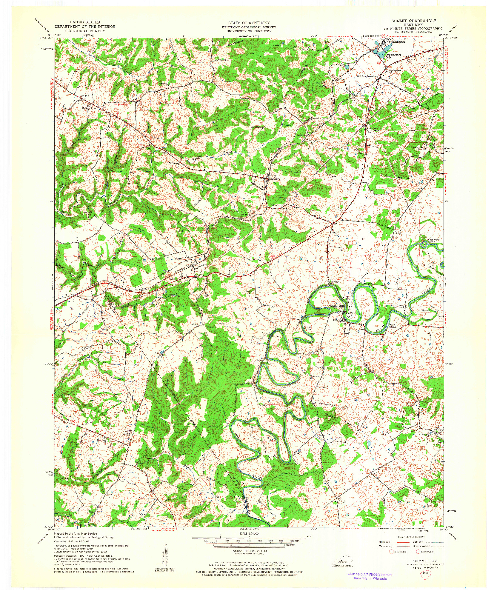 USGS 1:24000-SCALE QUADRANGLE FOR SUMMIT, KY 1960