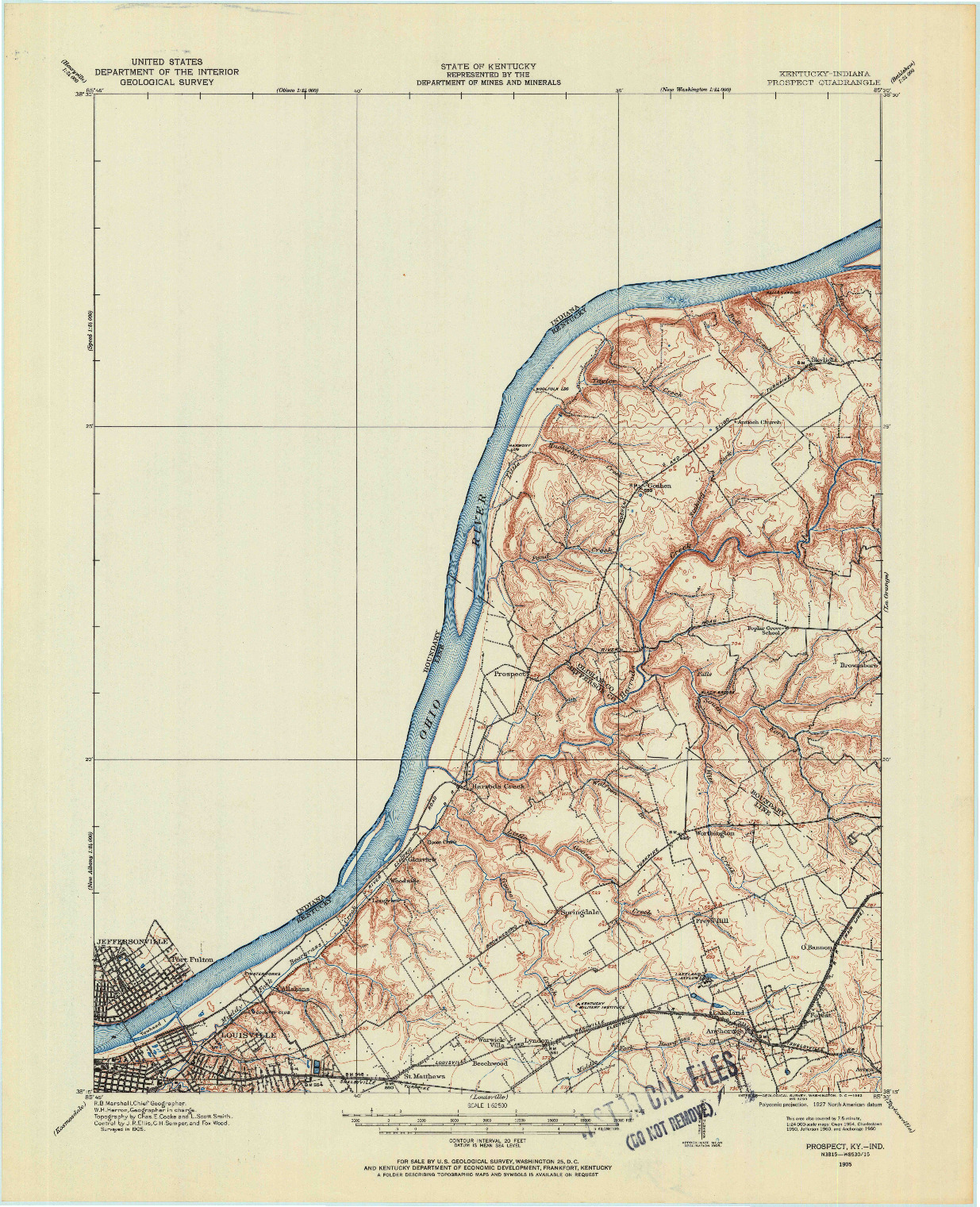 USGS 1:62500-SCALE QUADRANGLE FOR PROSPECT, KY 1905