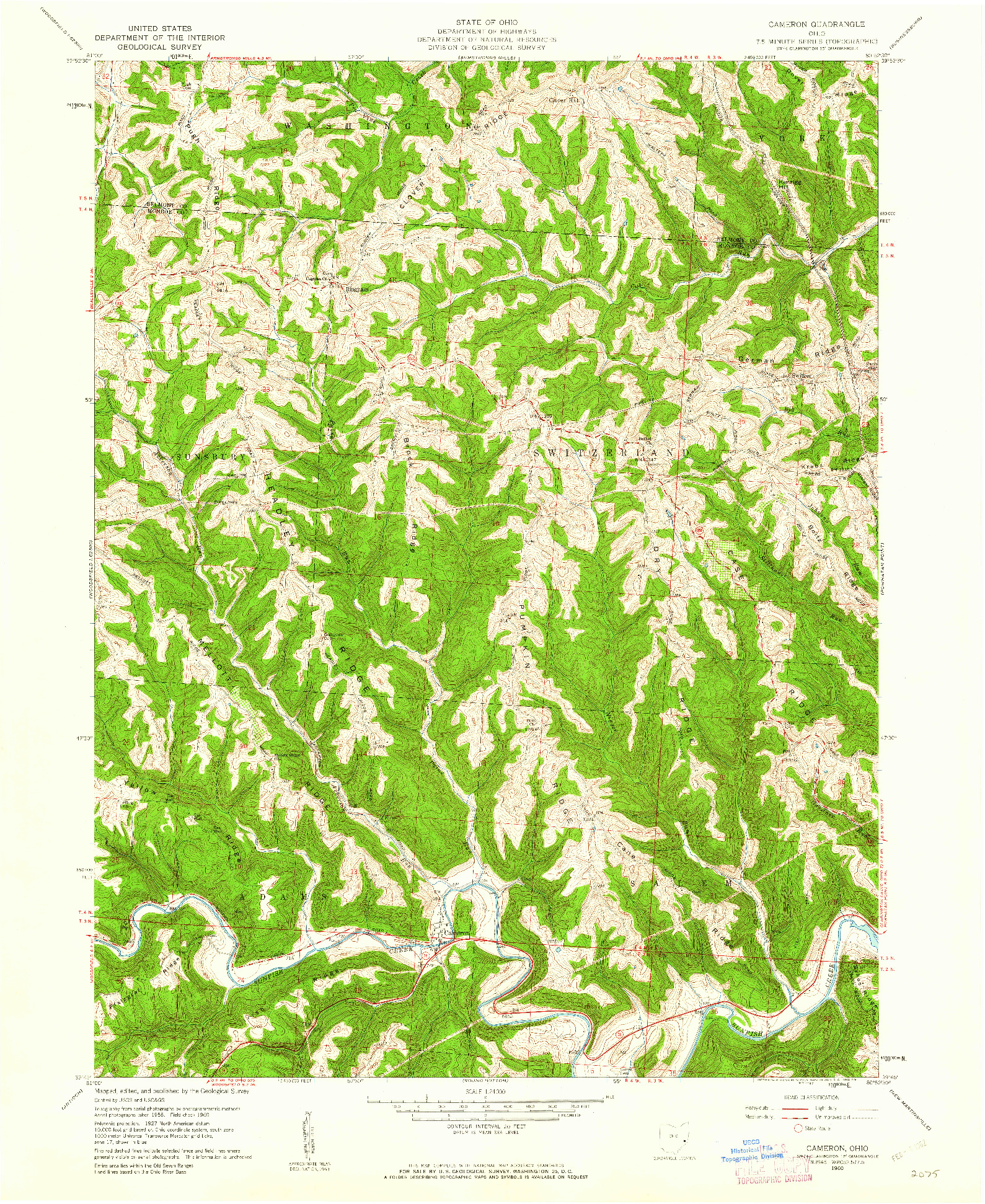 USGS 1:24000-SCALE QUADRANGLE FOR CAMERON, OH 1960