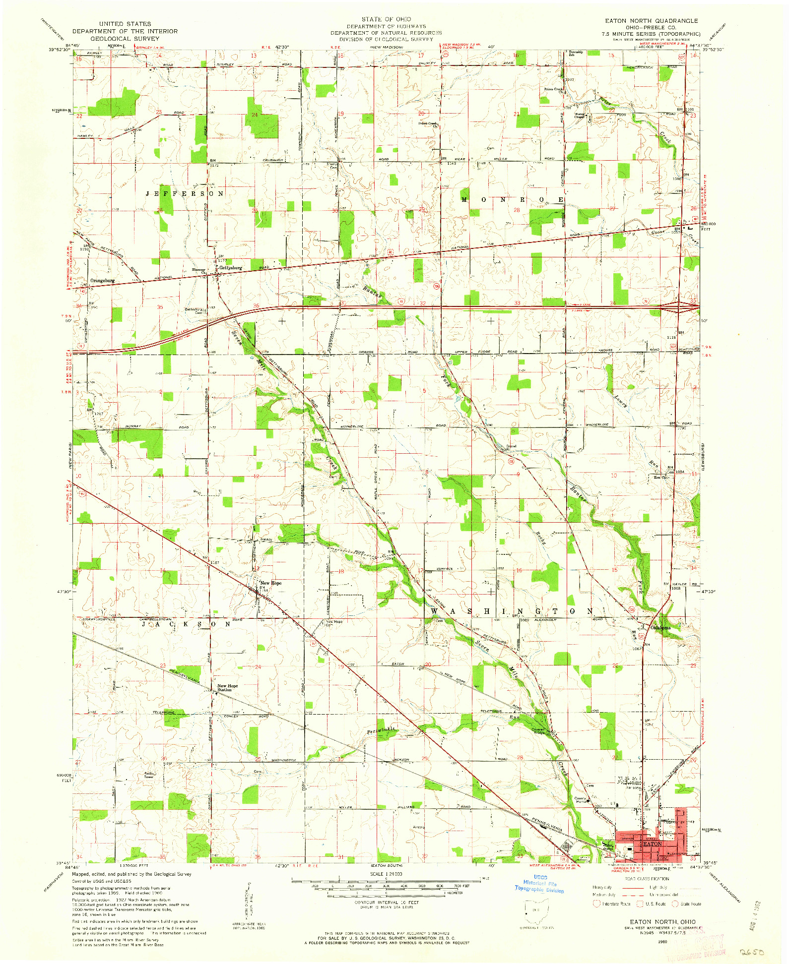 USGS 1:24000-SCALE QUADRANGLE FOR EATON NORTH, OH 1960