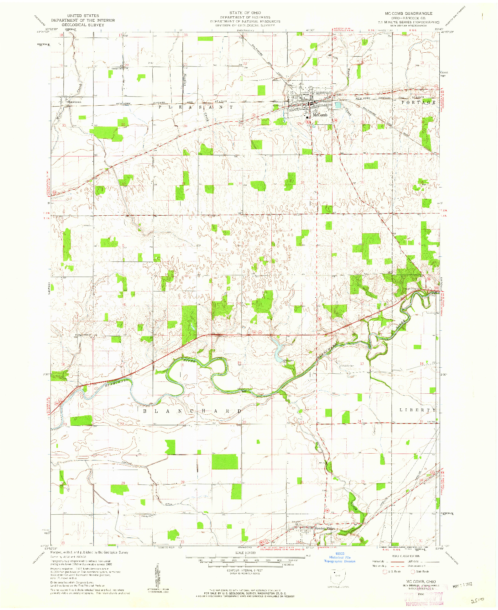 USGS 1:24000-SCALE QUADRANGLE FOR MC COMB, OH 1960