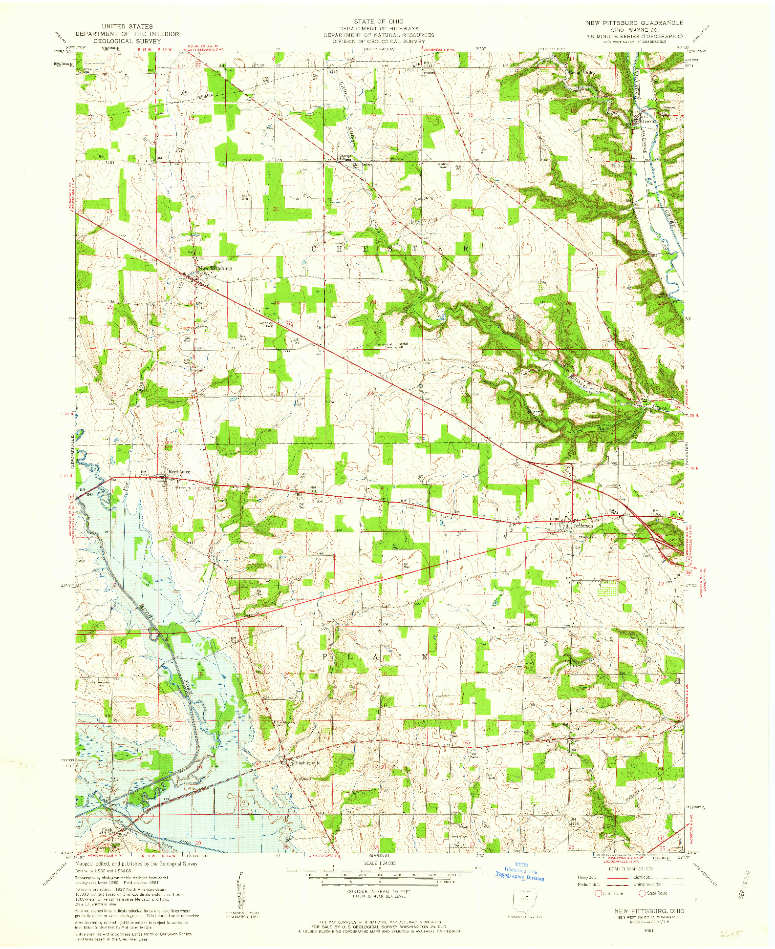 USGS 1:24000-SCALE QUADRANGLE FOR NEW PITTSBURG, OH 1961