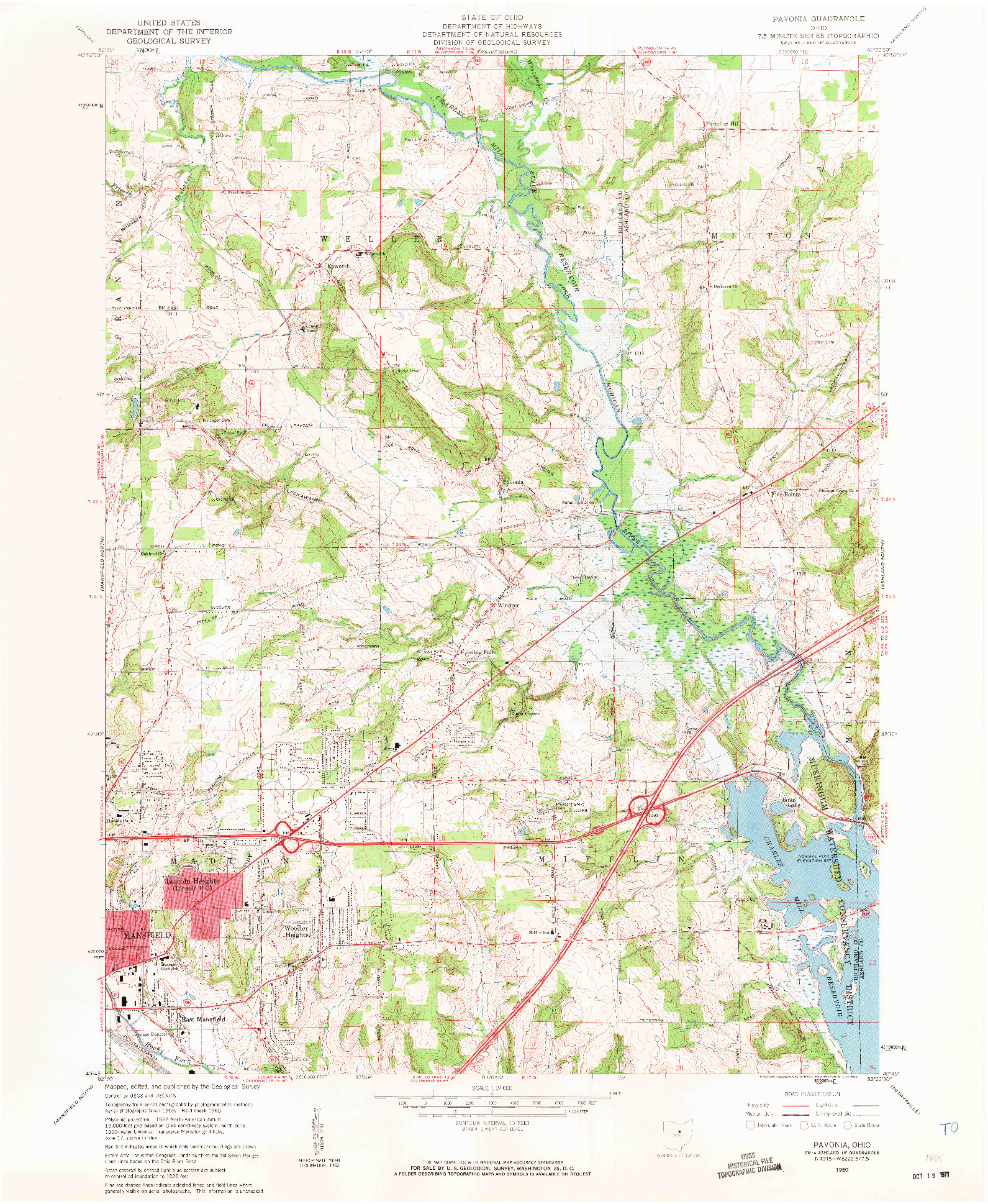USGS 1:24000-SCALE QUADRANGLE FOR PAVONIA, OH 1960