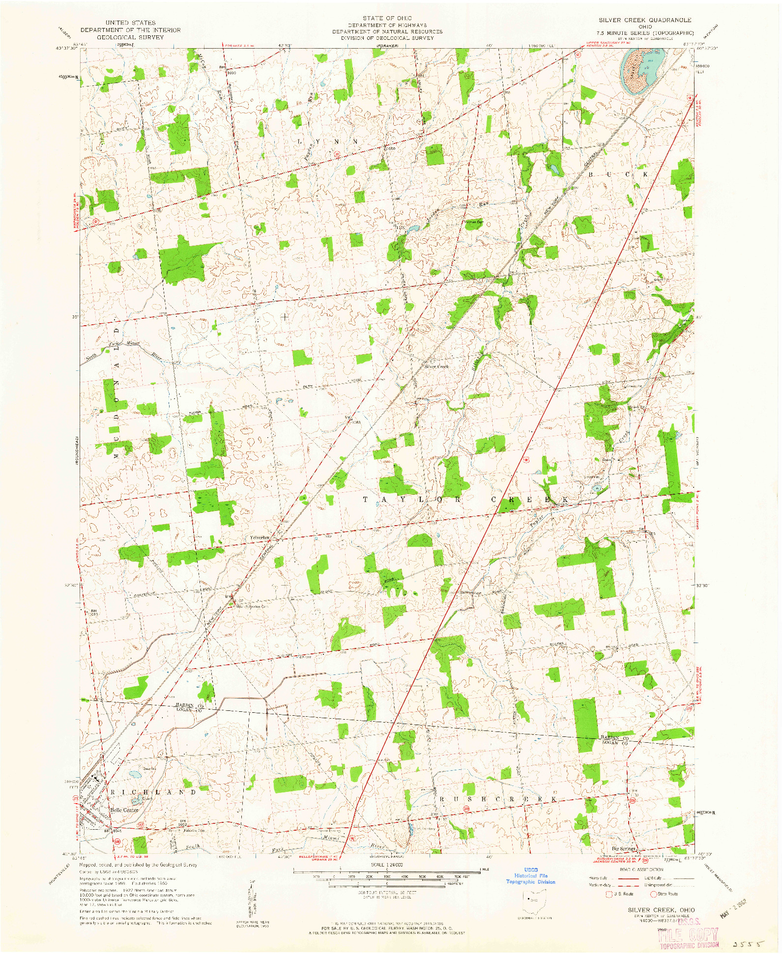 USGS 1:24000-SCALE QUADRANGLE FOR SILVER CREEK, OH 1960