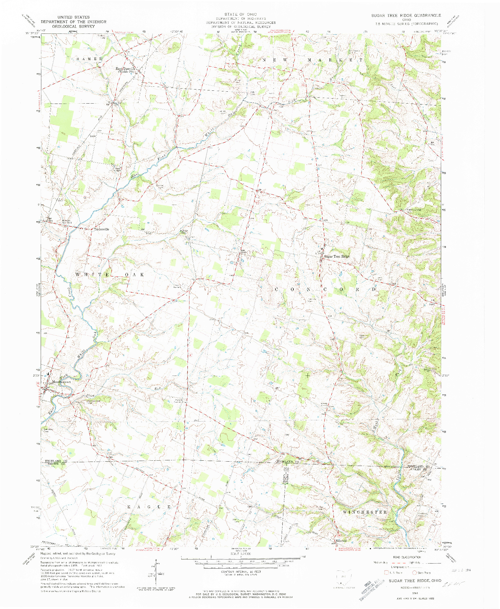 USGS 1:24000-SCALE QUADRANGLE FOR SUGAR TREE RIDGE, OH 1961