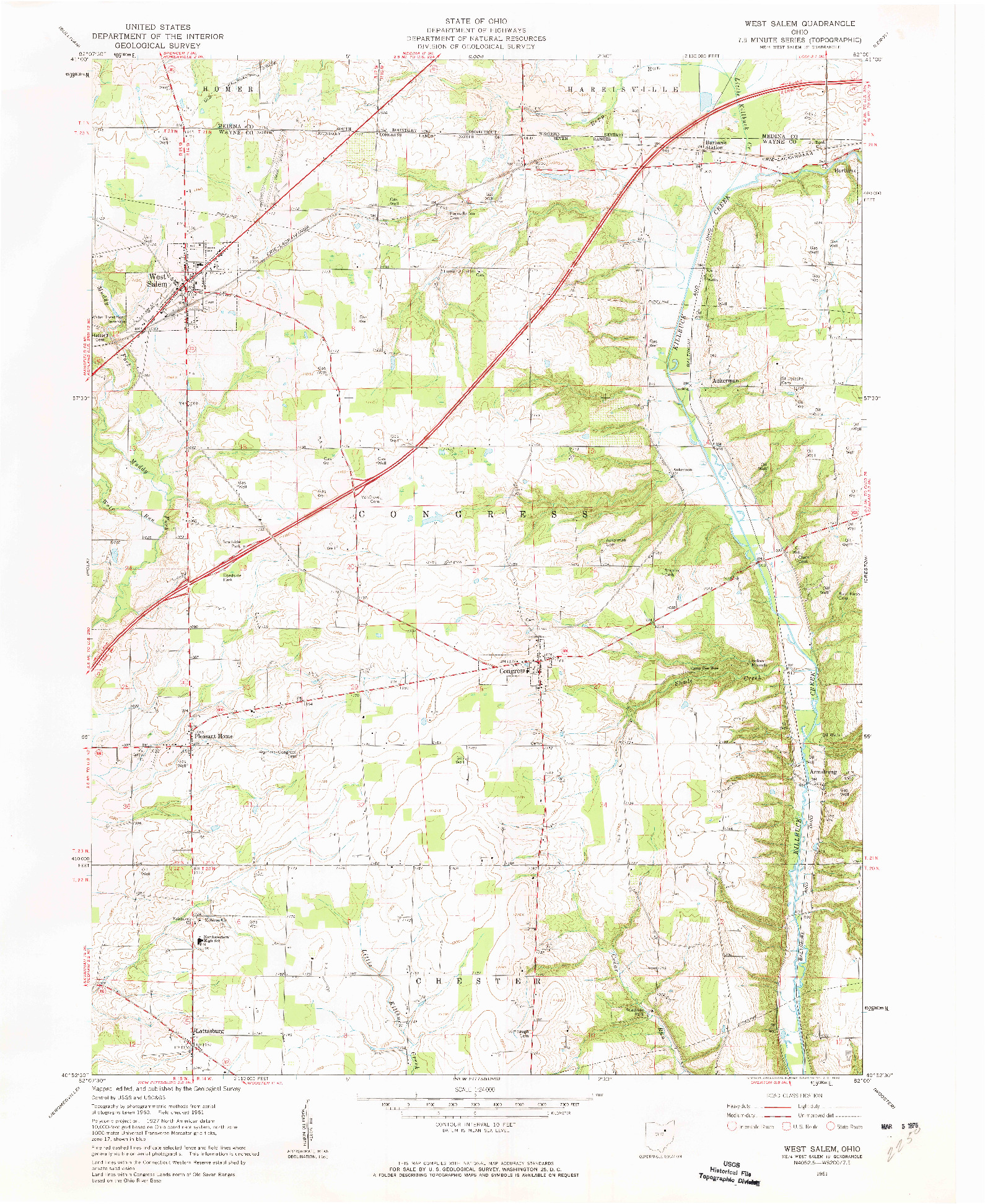 USGS 1:24000-SCALE QUADRANGLE FOR WEST SALEM, OH 1961