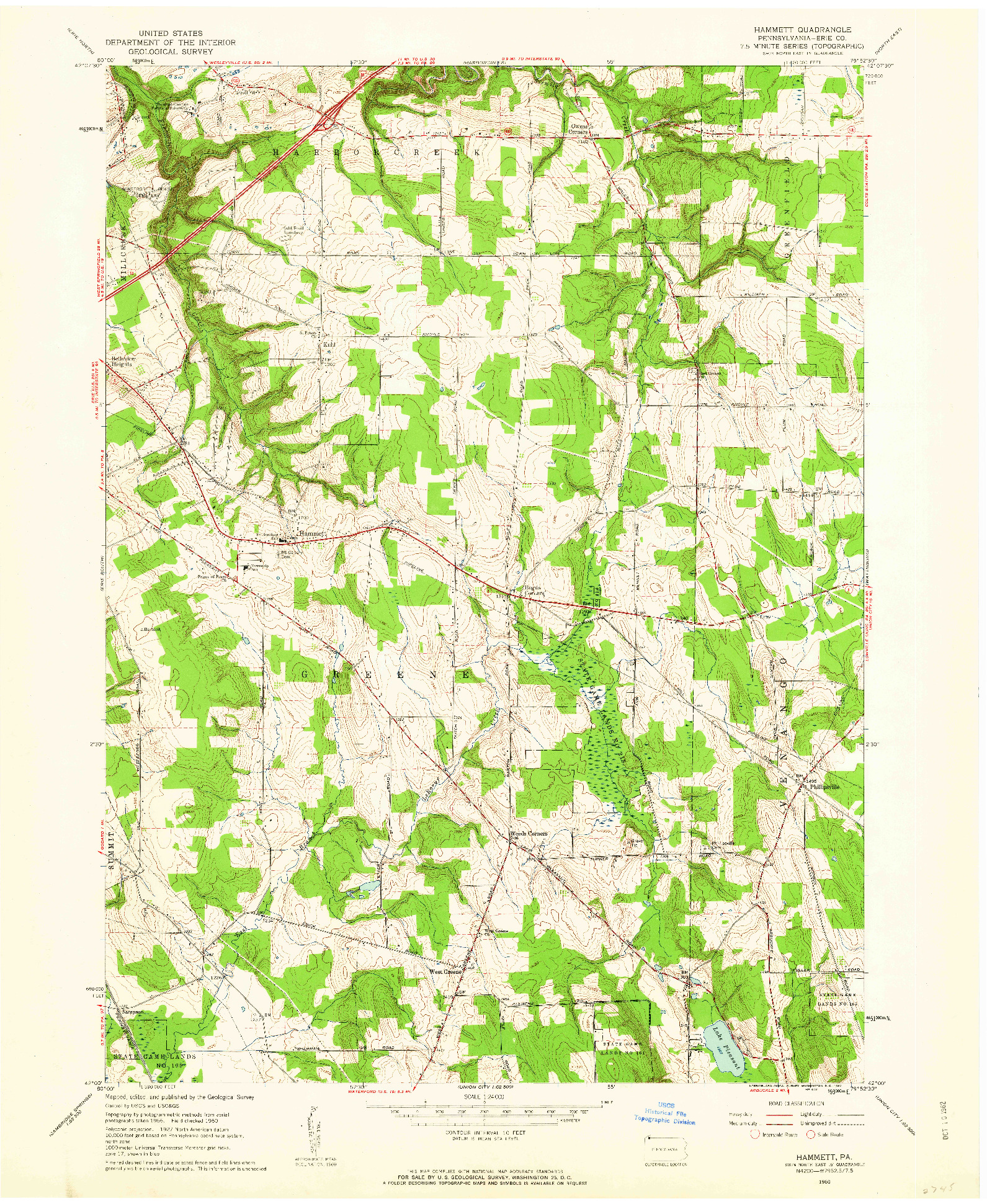 USGS 1:24000-SCALE QUADRANGLE FOR HAMMETT, PA 1960