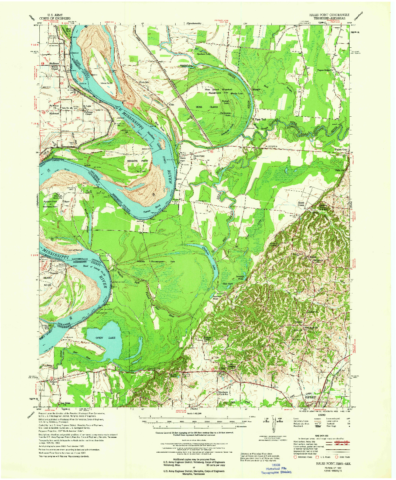 USGS 1:62500-SCALE QUADRANGLE FOR HALES POINT, TN 1962