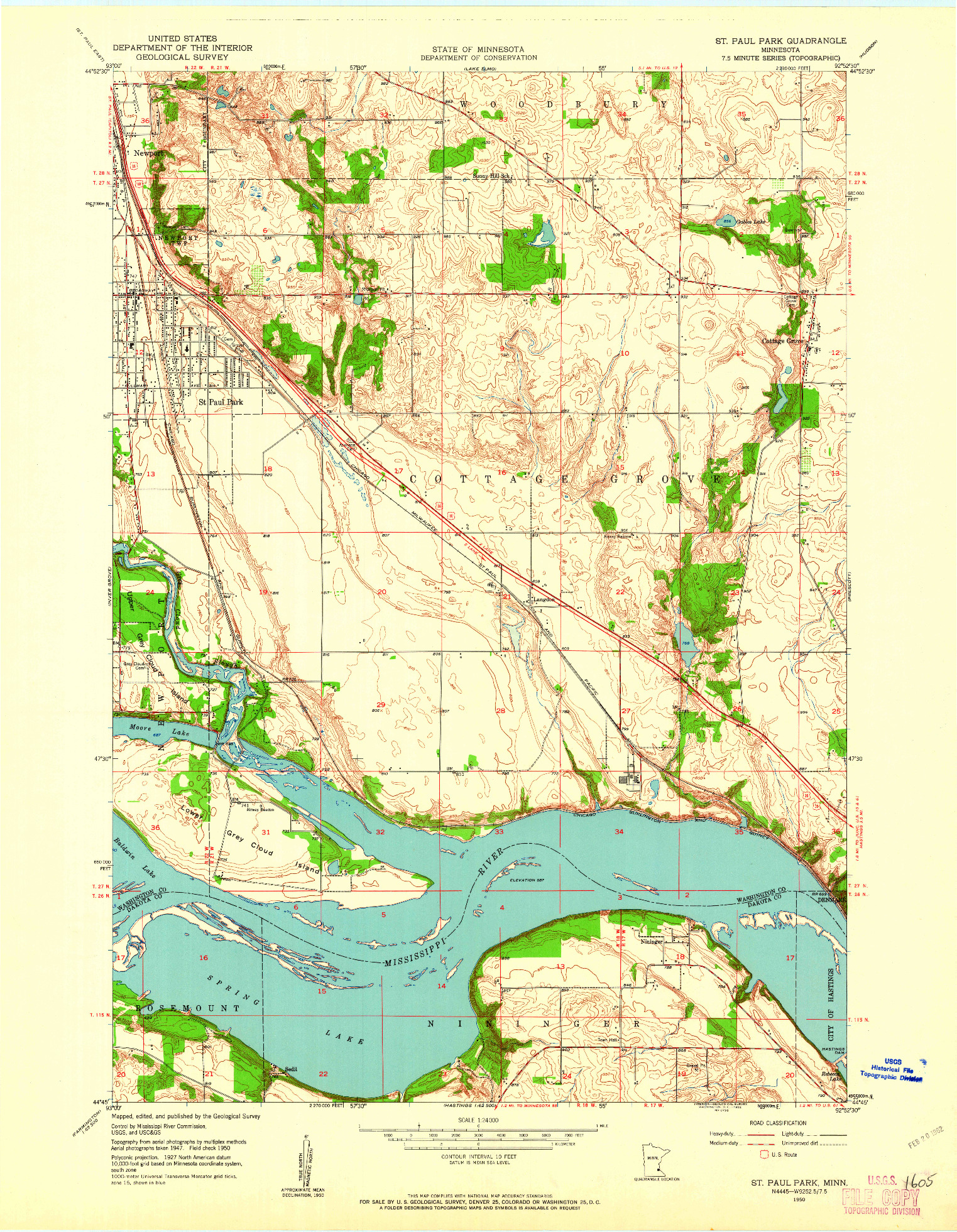 USGS 1:24000-SCALE QUADRANGLE FOR ST PAUL PARK, MN 1950