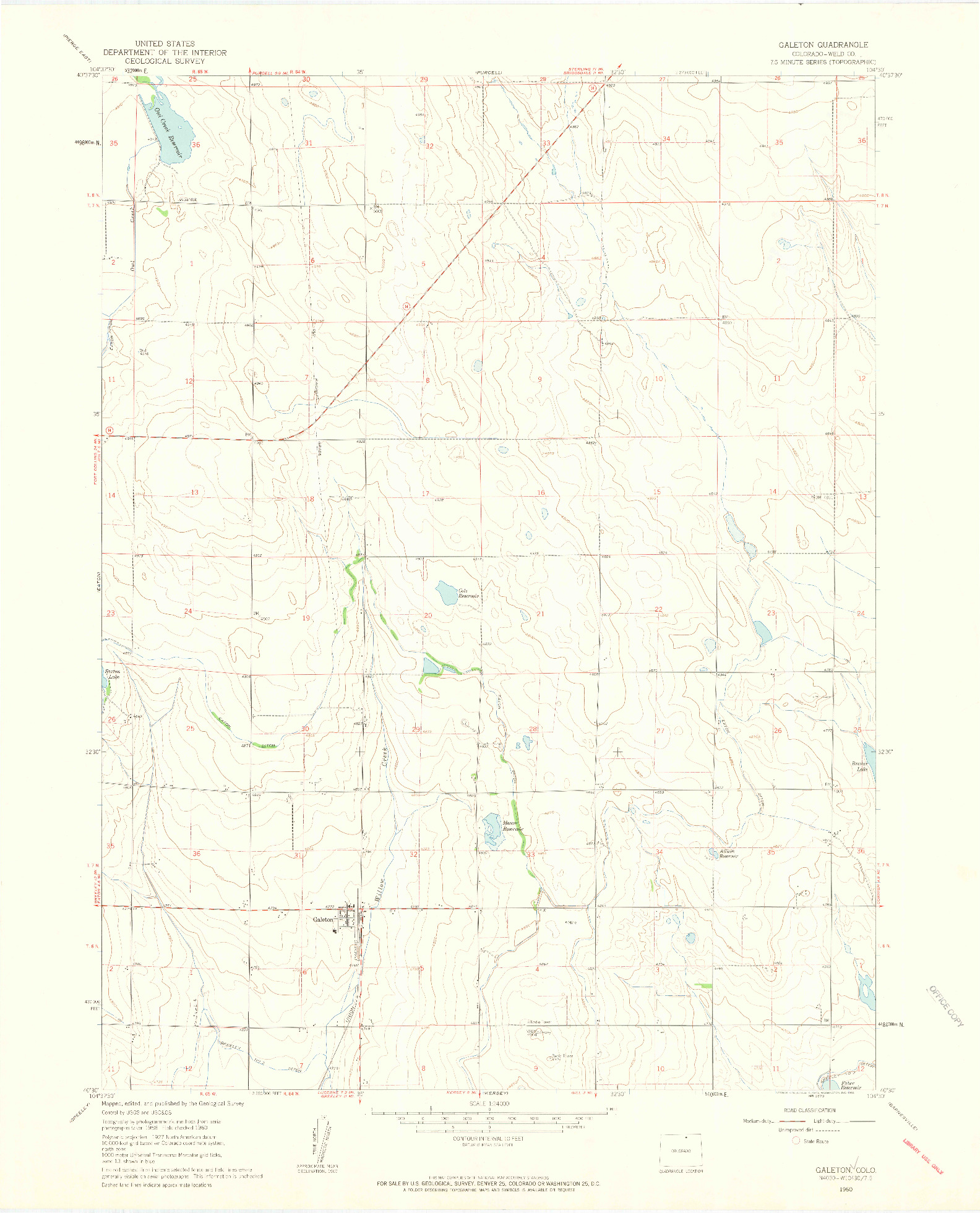 USGS 1:24000-SCALE QUADRANGLE FOR GALETON, CO 1960