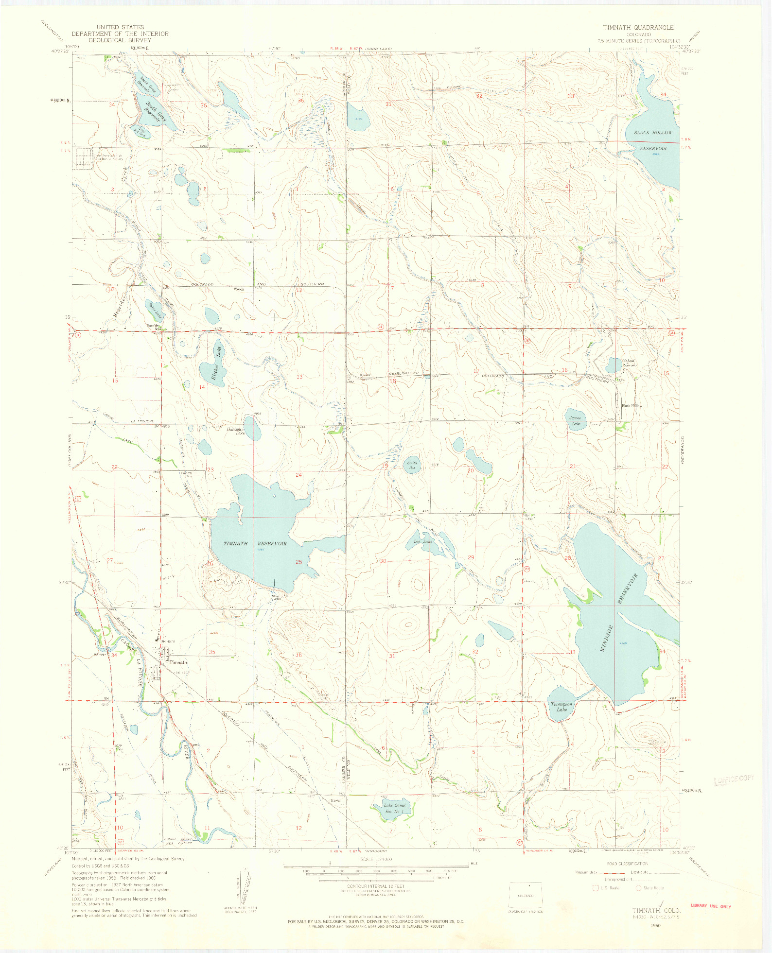 USGS 1:24000-SCALE QUADRANGLE FOR TIMNATH, CO 1960