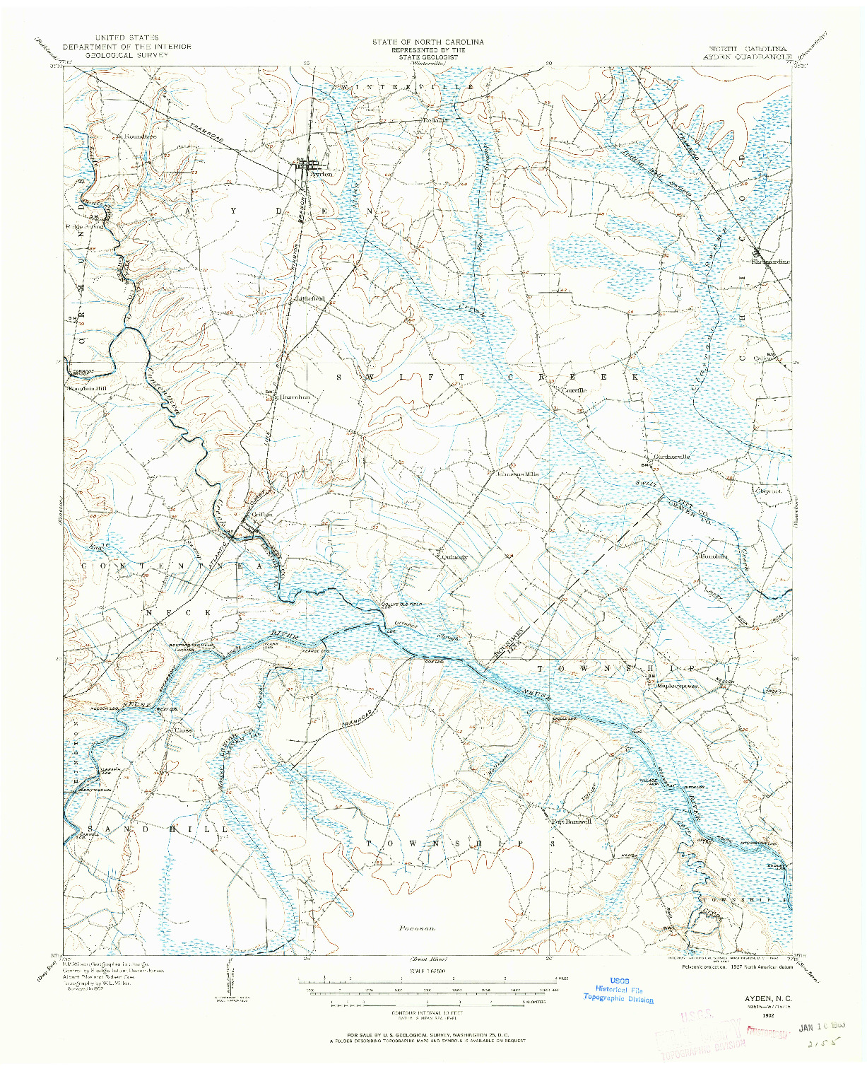USGS 1:62500-SCALE QUADRANGLE FOR AYDEN, NC 1902
