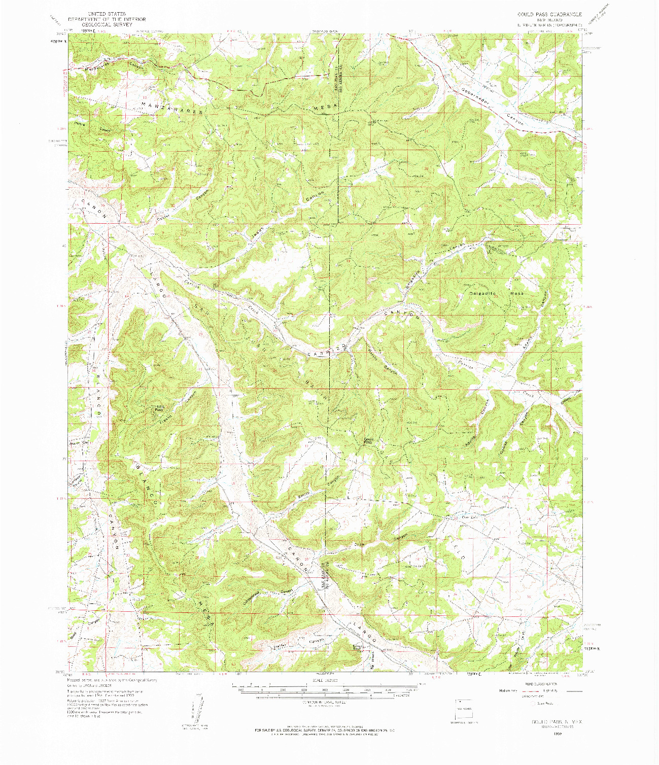 USGS 1:62500-SCALE QUADRANGLE FOR GOULD PASS, NM 1959