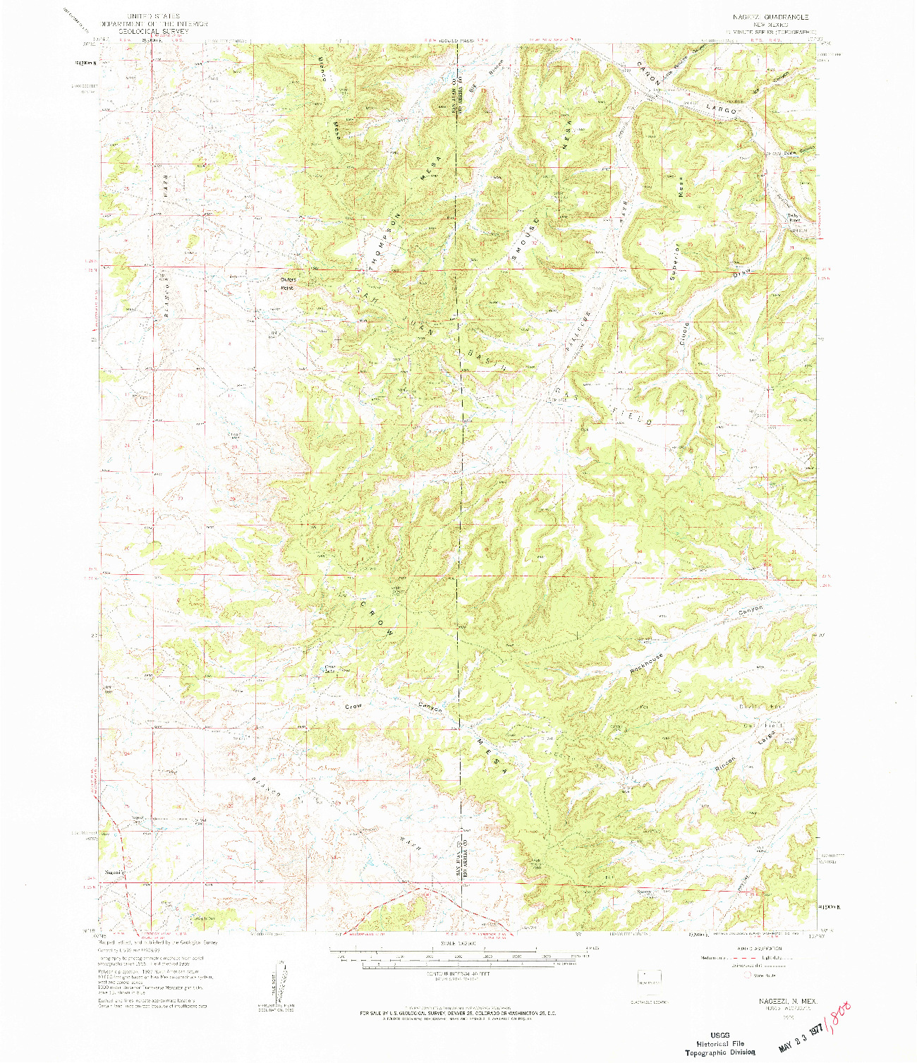 USGS 1:62500-SCALE QUADRANGLE FOR NAGEEZI, NM 1959