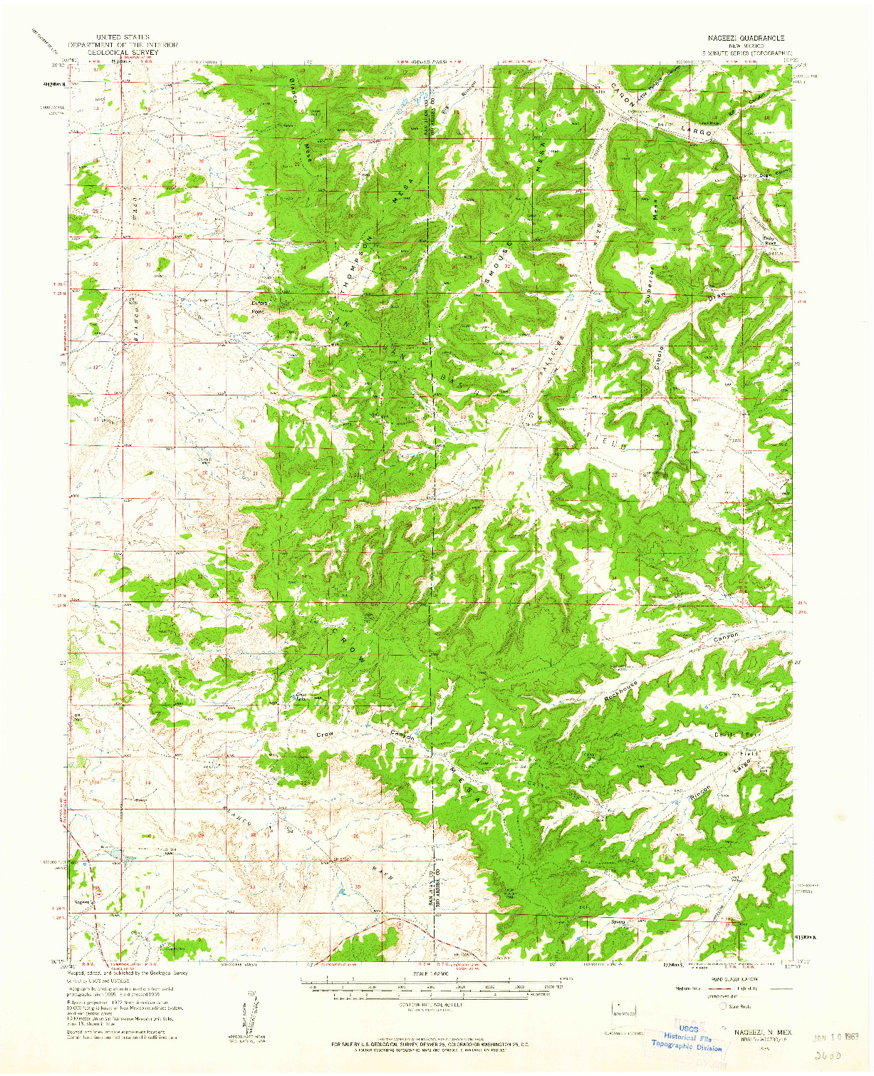 USGS 1:62500-SCALE QUADRANGLE FOR NAGEEZI, NM 1959