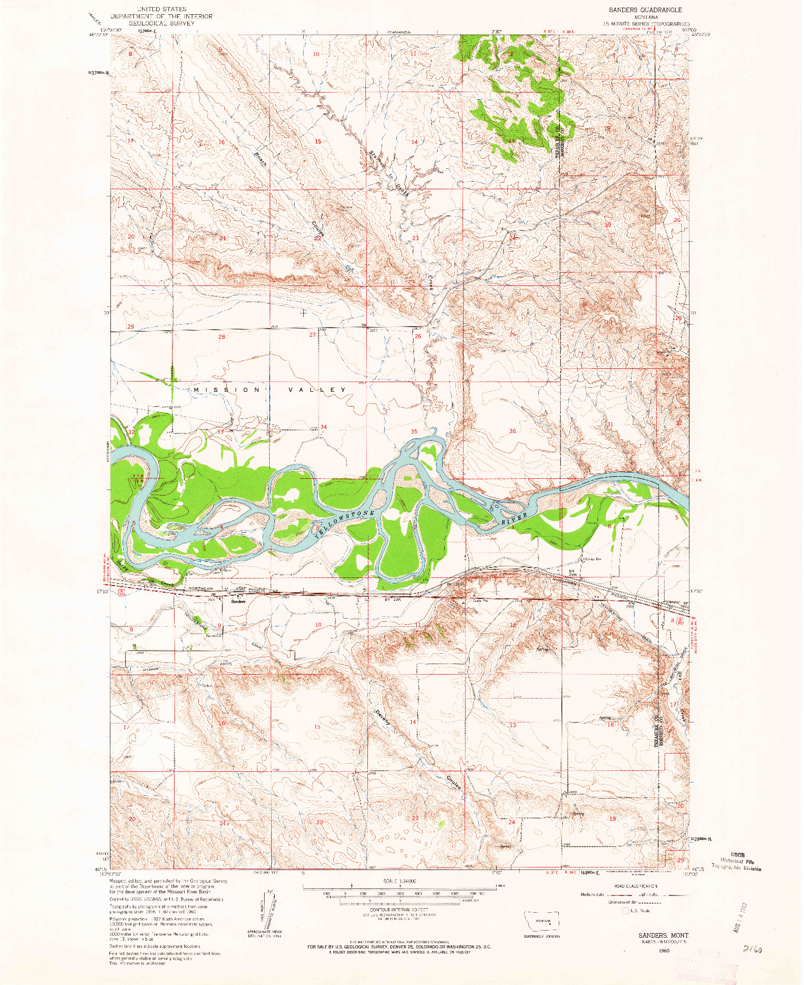 USGS 1:24000-SCALE QUADRANGLE FOR SANDERS, MT 1960