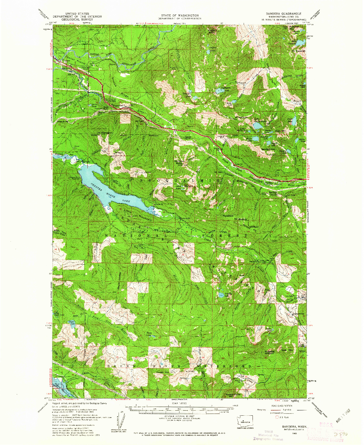 USGS 1:62500-SCALE QUADRANGLE FOR BANDERA, WA 1960