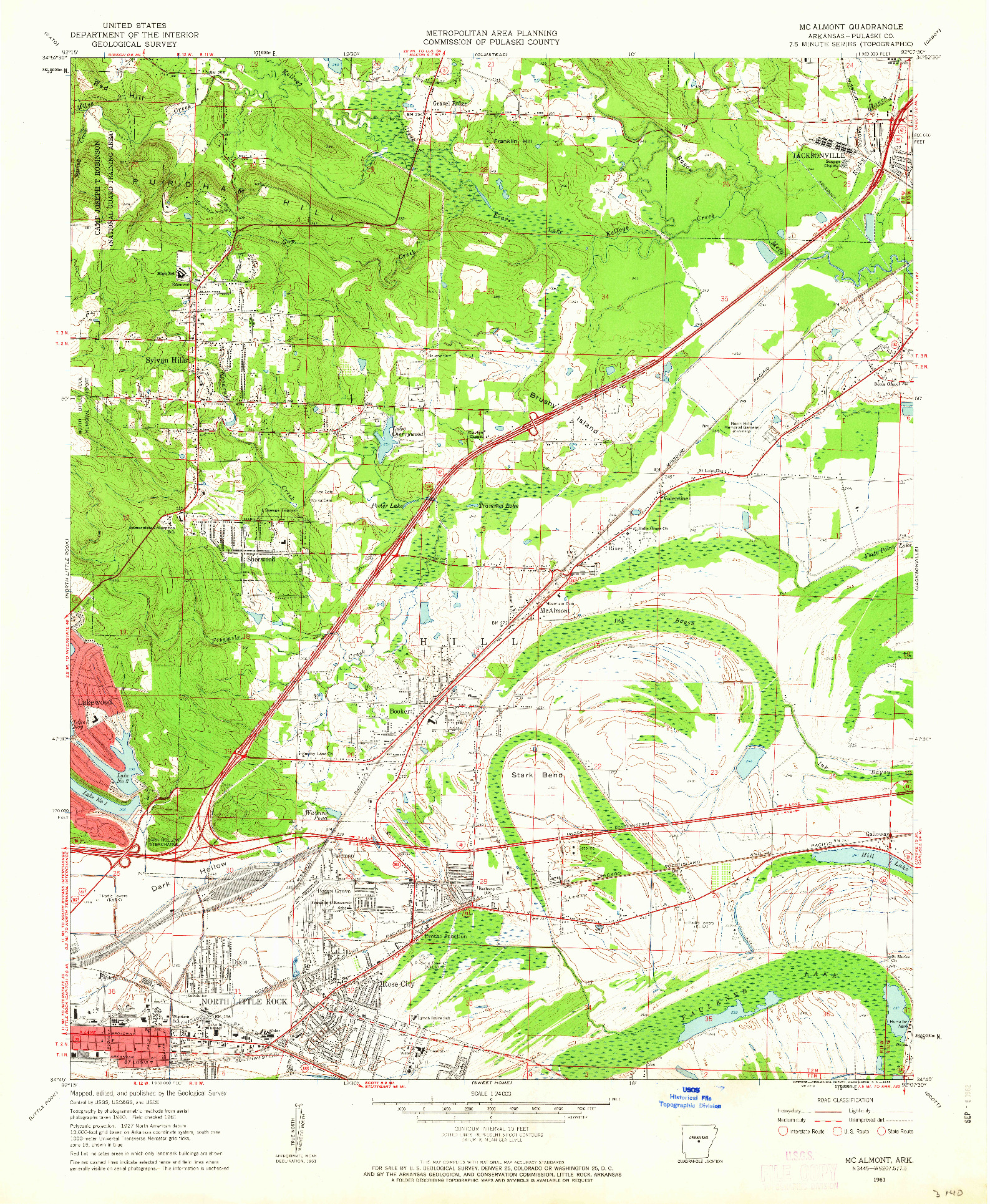 USGS 1:24000-SCALE QUADRANGLE FOR MC ALMONT, AR 1961