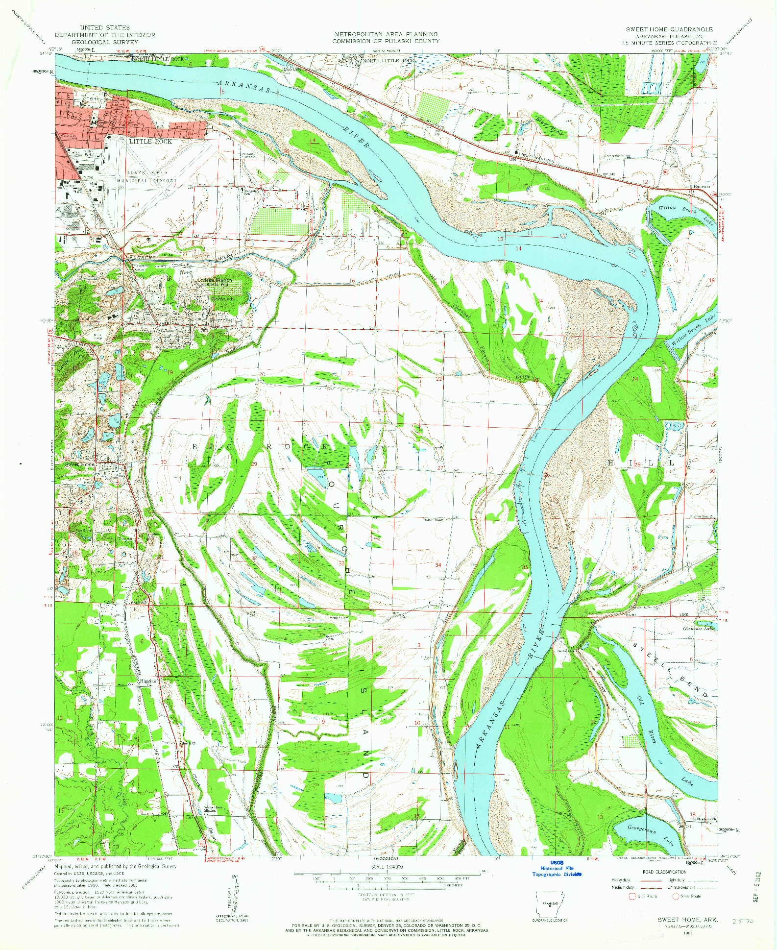 USGS 1:24000-SCALE QUADRANGLE FOR SWEET HOME, AR 1961