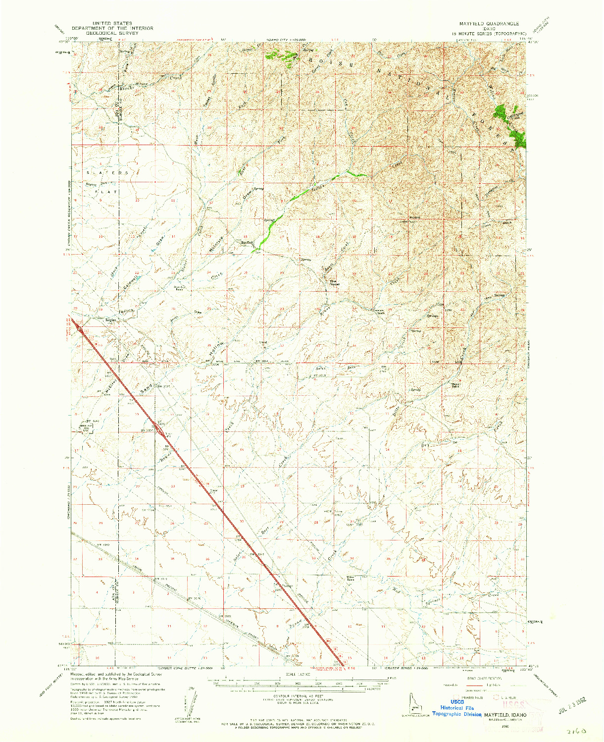 USGS 1:62500-SCALE QUADRANGLE FOR MAYFIELD, ID 1960