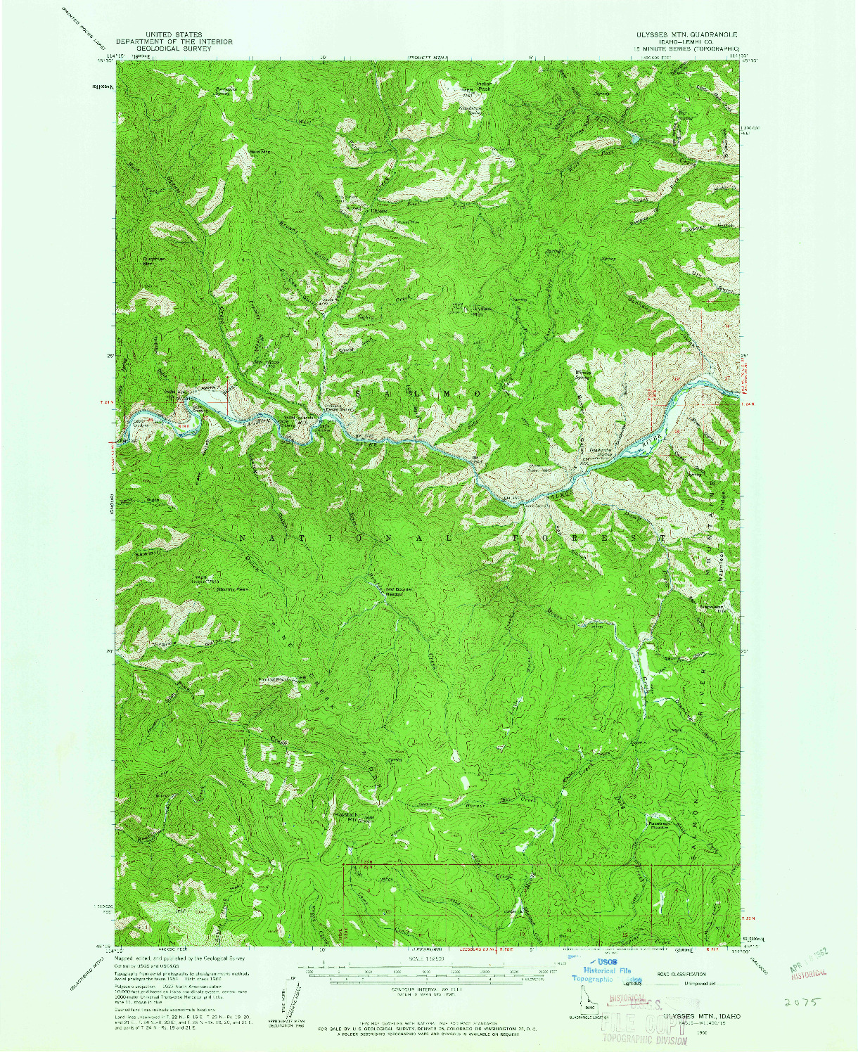 USGS 1:62500-SCALE QUADRANGLE FOR ULYSSES MTN, ID 1960