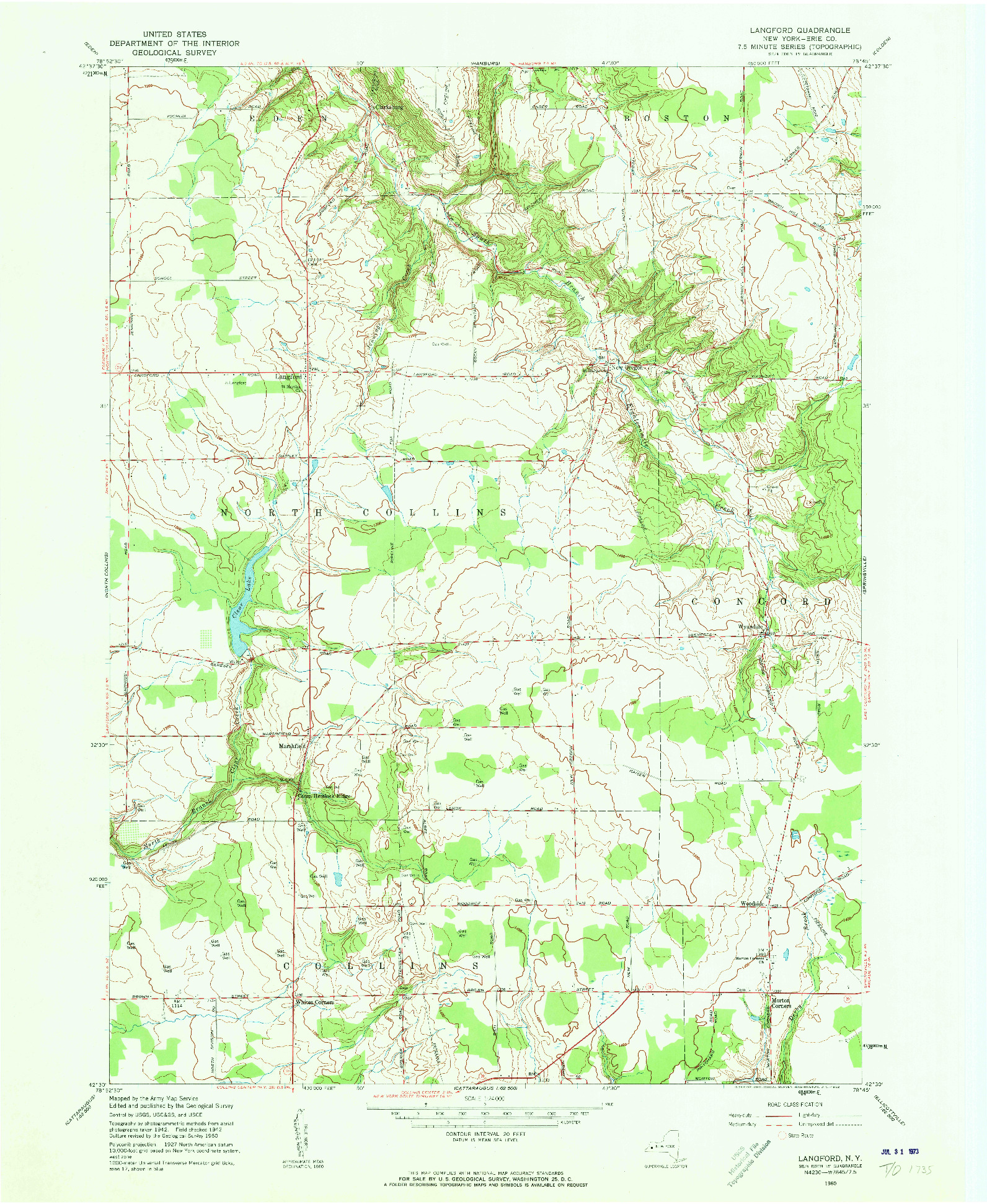 USGS 1:24000-SCALE QUADRANGLE FOR LANGFORD, NY 1960