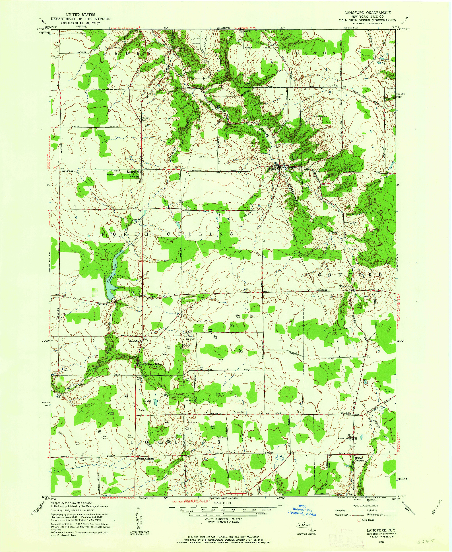 USGS 1:24000-SCALE QUADRANGLE FOR LANGFORD, NY 1960