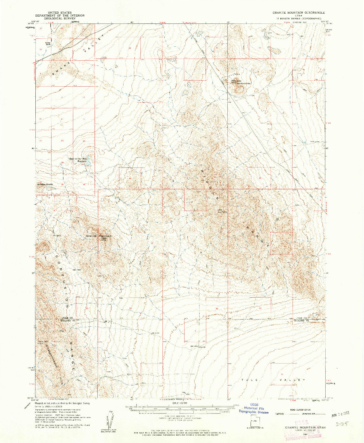 USGS 1:62500-SCALE QUADRANGLE FOR GRANITE MOUNTAIN, UT 1960