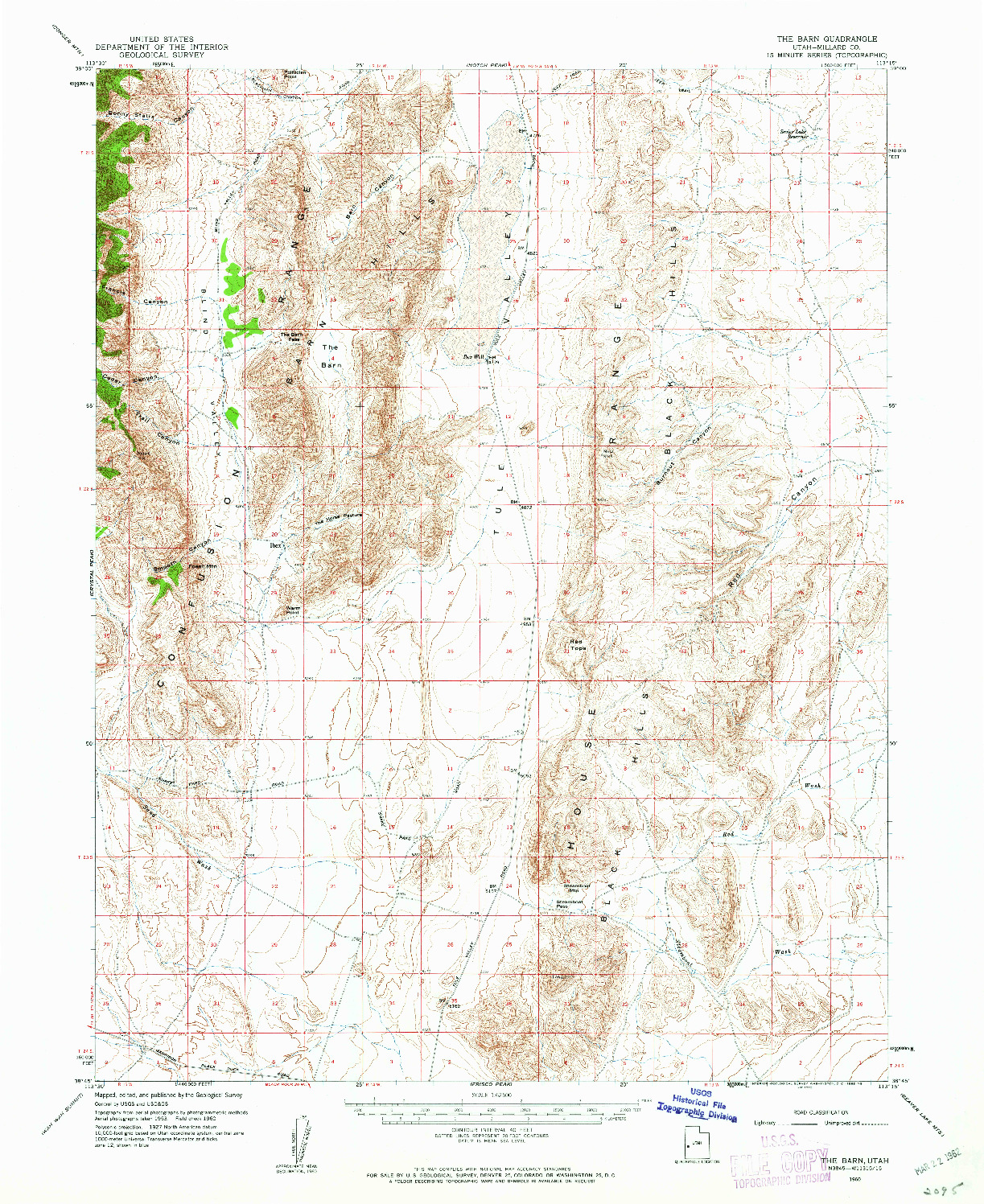 USGS 1:62500-SCALE QUADRANGLE FOR THE BARN, UT 1960