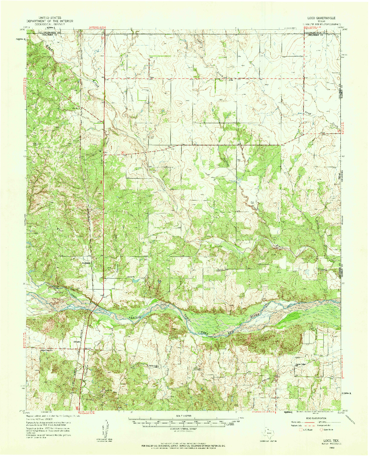 USGS 1:62500-SCALE QUADRANGLE FOR LOCO, TX 1960