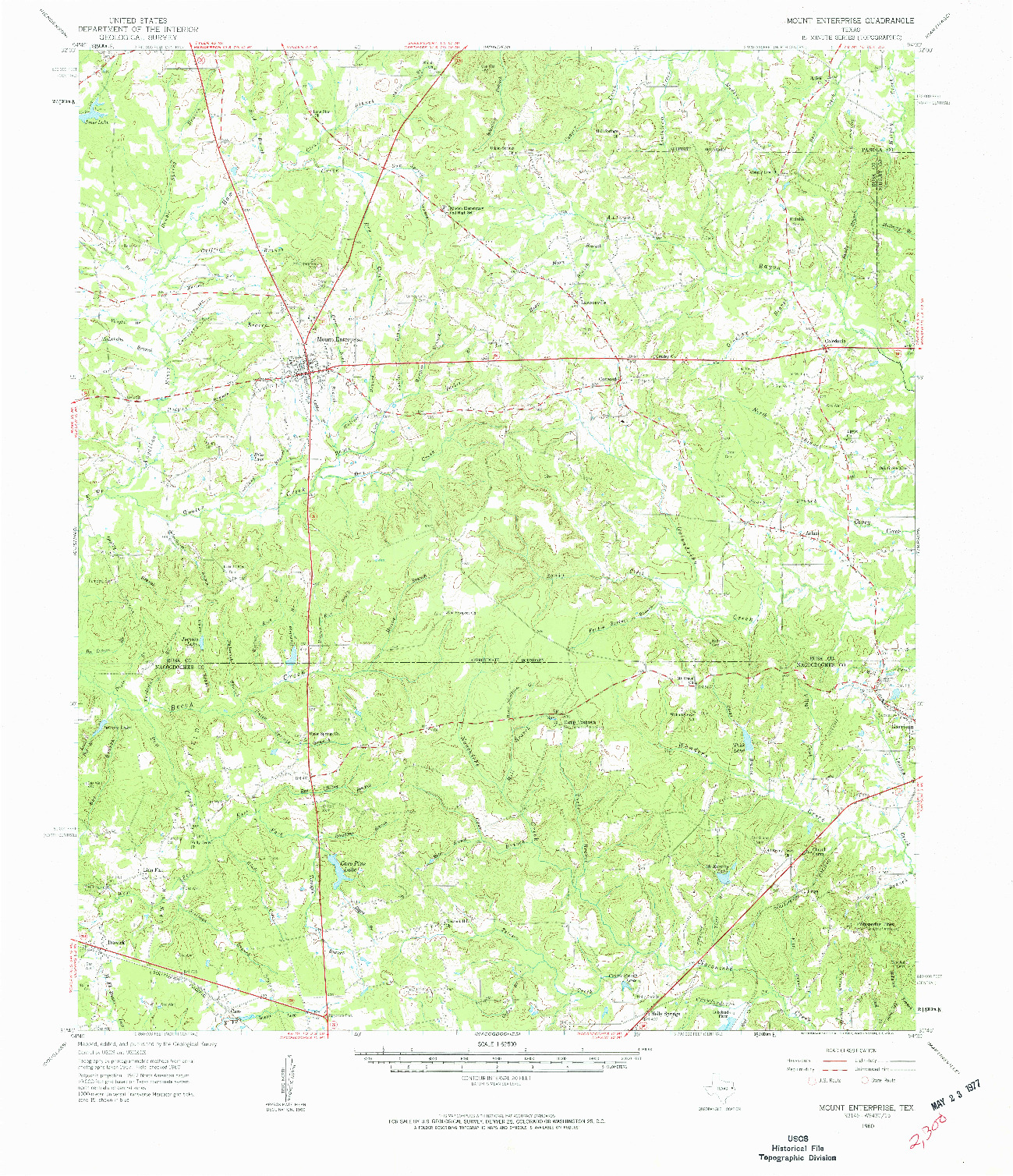 USGS 1:62500-SCALE QUADRANGLE FOR MOUNT ENTERPRISE, TX 1960