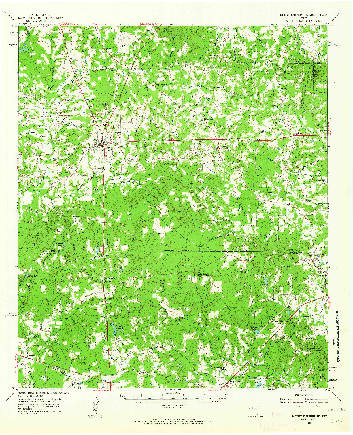 USGS 1:62500-SCALE QUADRANGLE FOR MOUNT ENTERPRISE, TX 1960