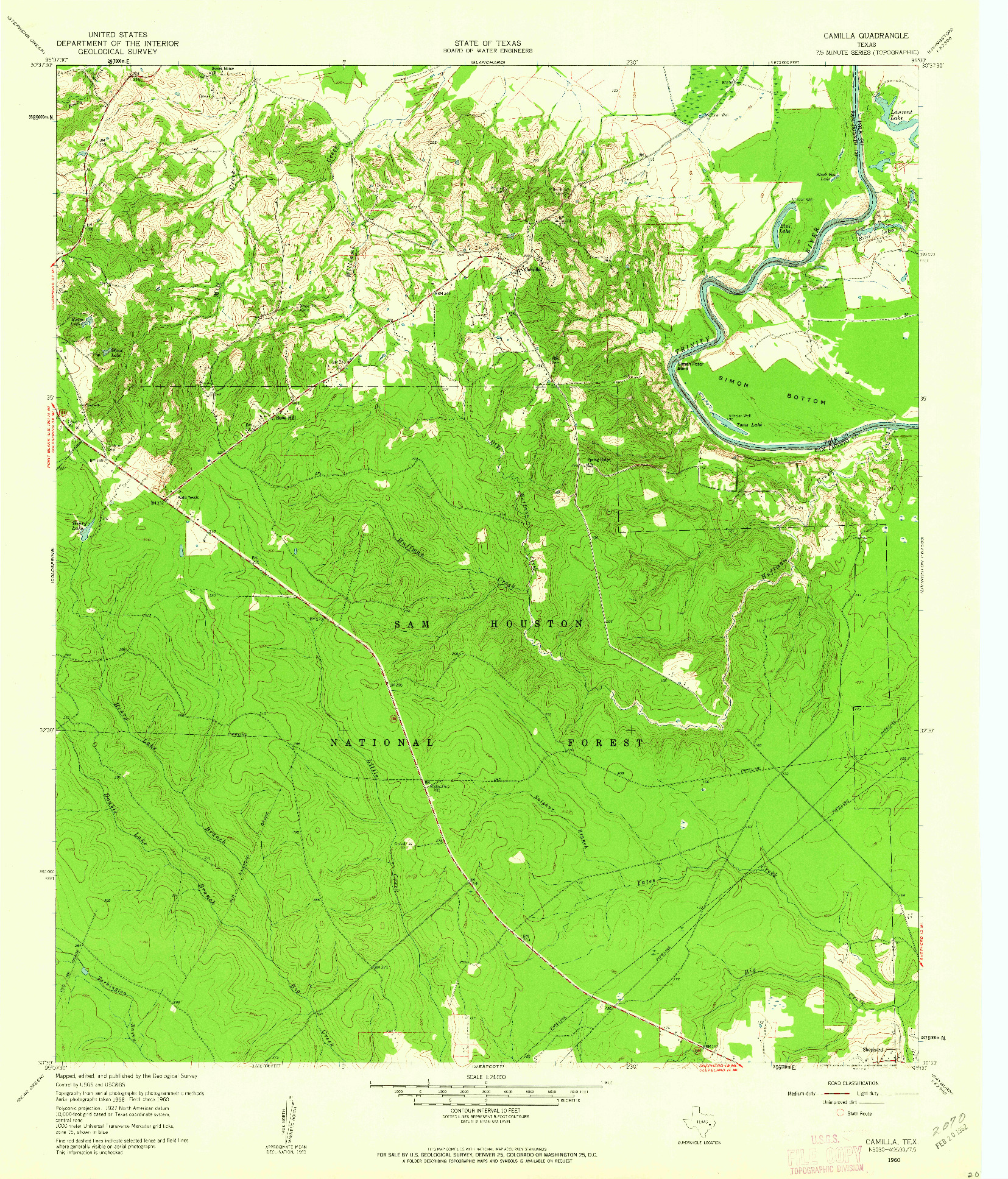 USGS 1:24000-SCALE QUADRANGLE FOR CAMILLA, TX 1960