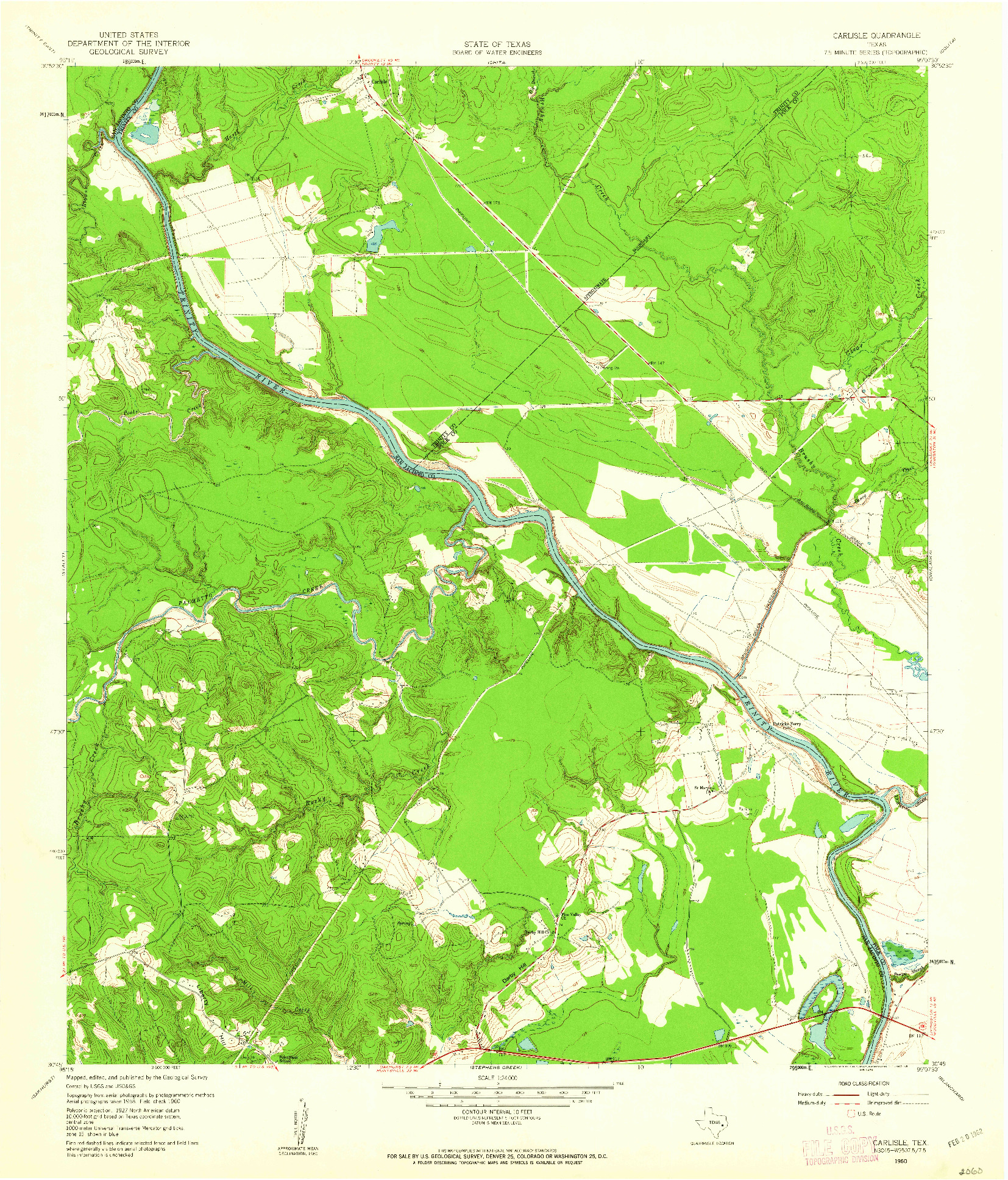 USGS 1:24000-SCALE QUADRANGLE FOR CARLISLE, TX 1960