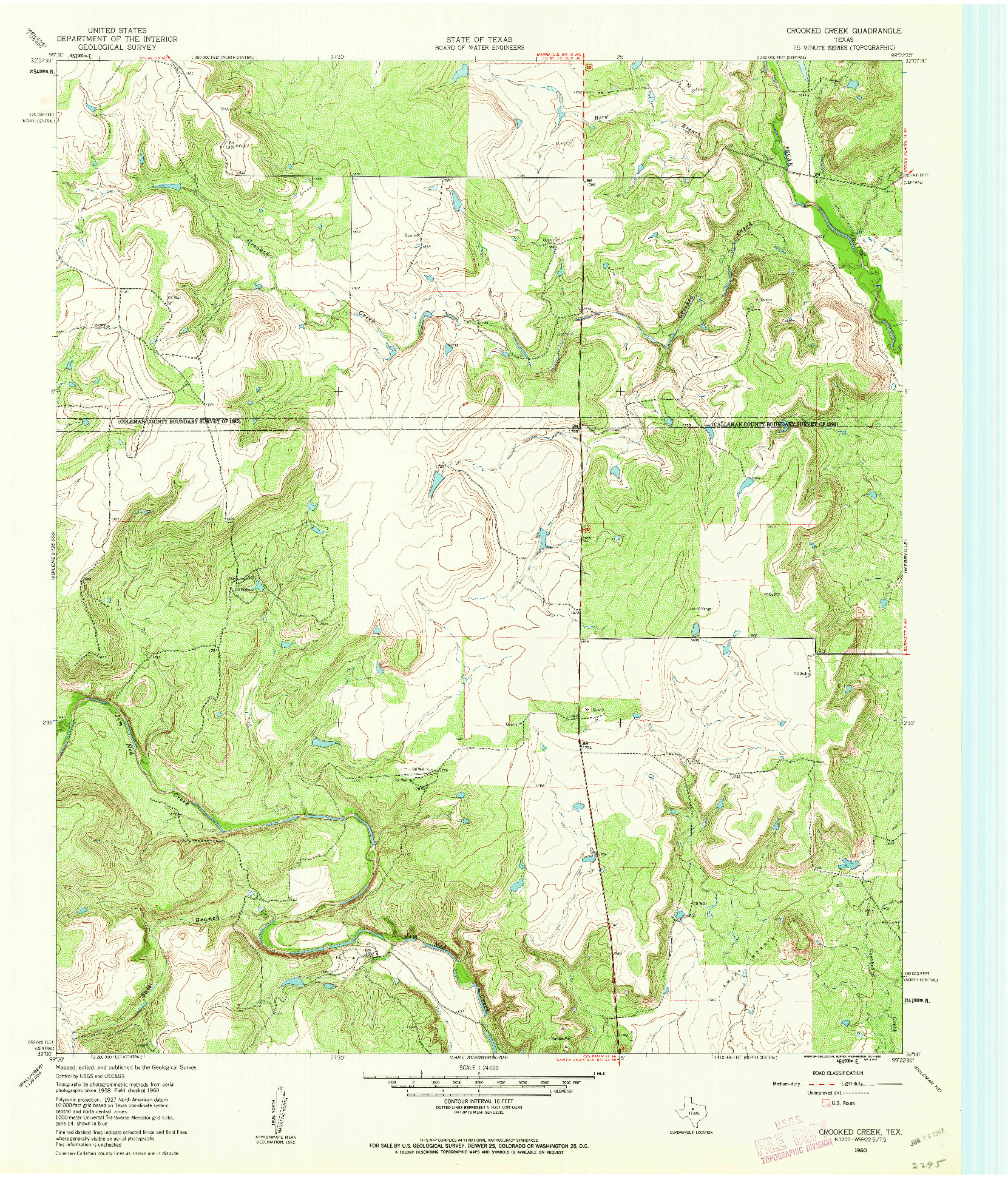 USGS 1:24000-SCALE QUADRANGLE FOR CROOKED CREEK, TX 1960