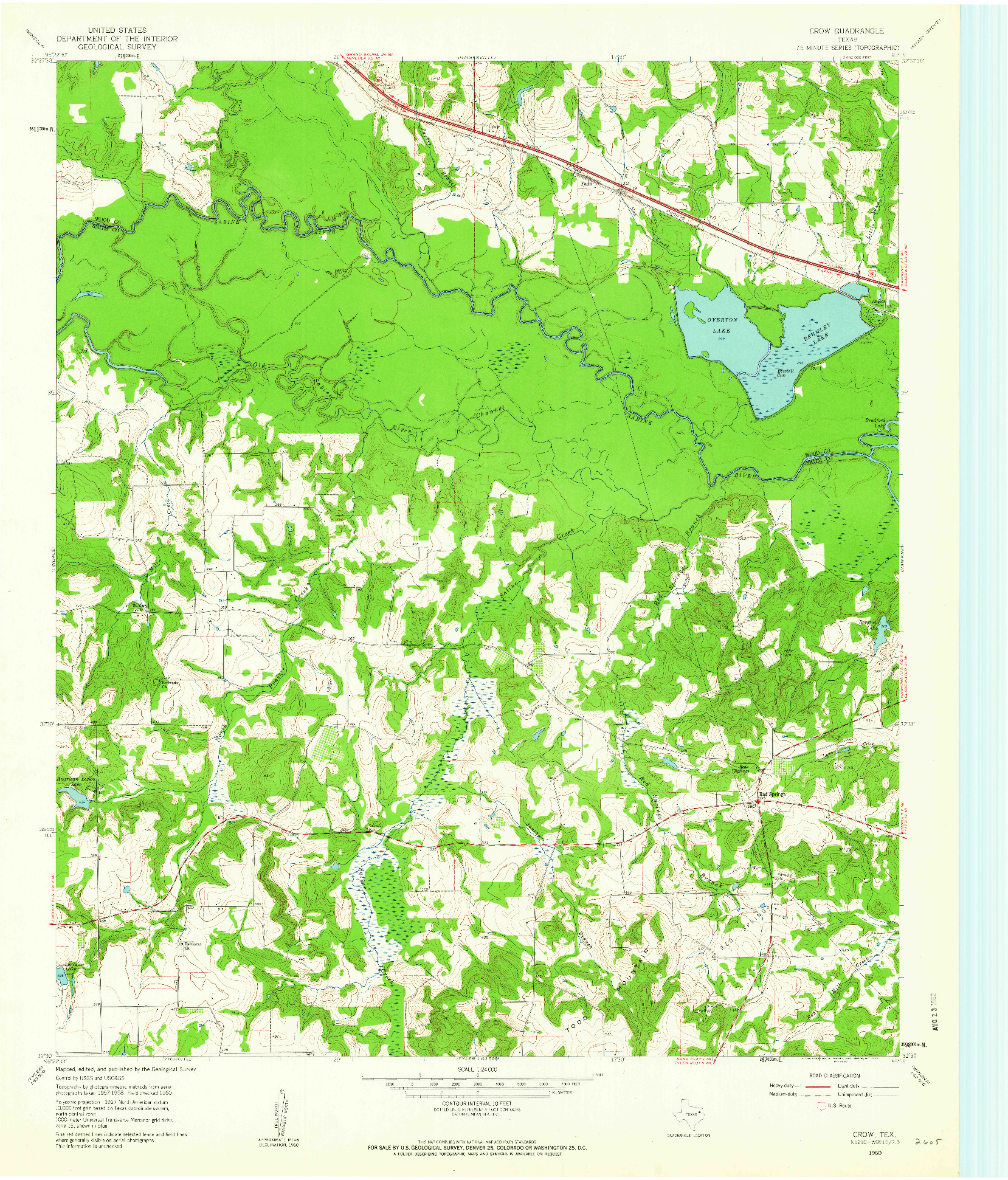 USGS 1:24000-SCALE QUADRANGLE FOR CROW, TX 1960