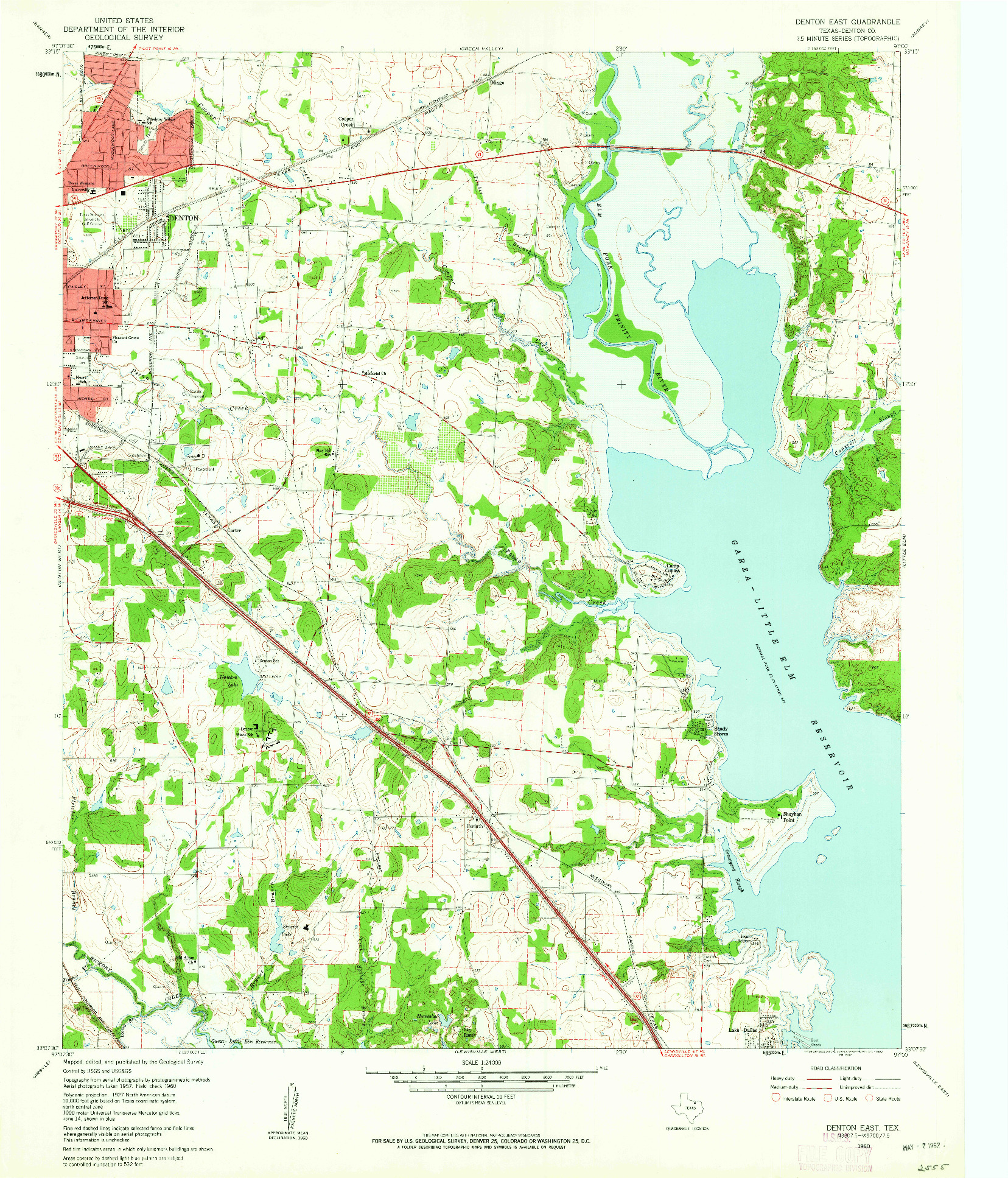 USGS 1:24000-SCALE QUADRANGLE FOR DENTON EAST, TX 1960