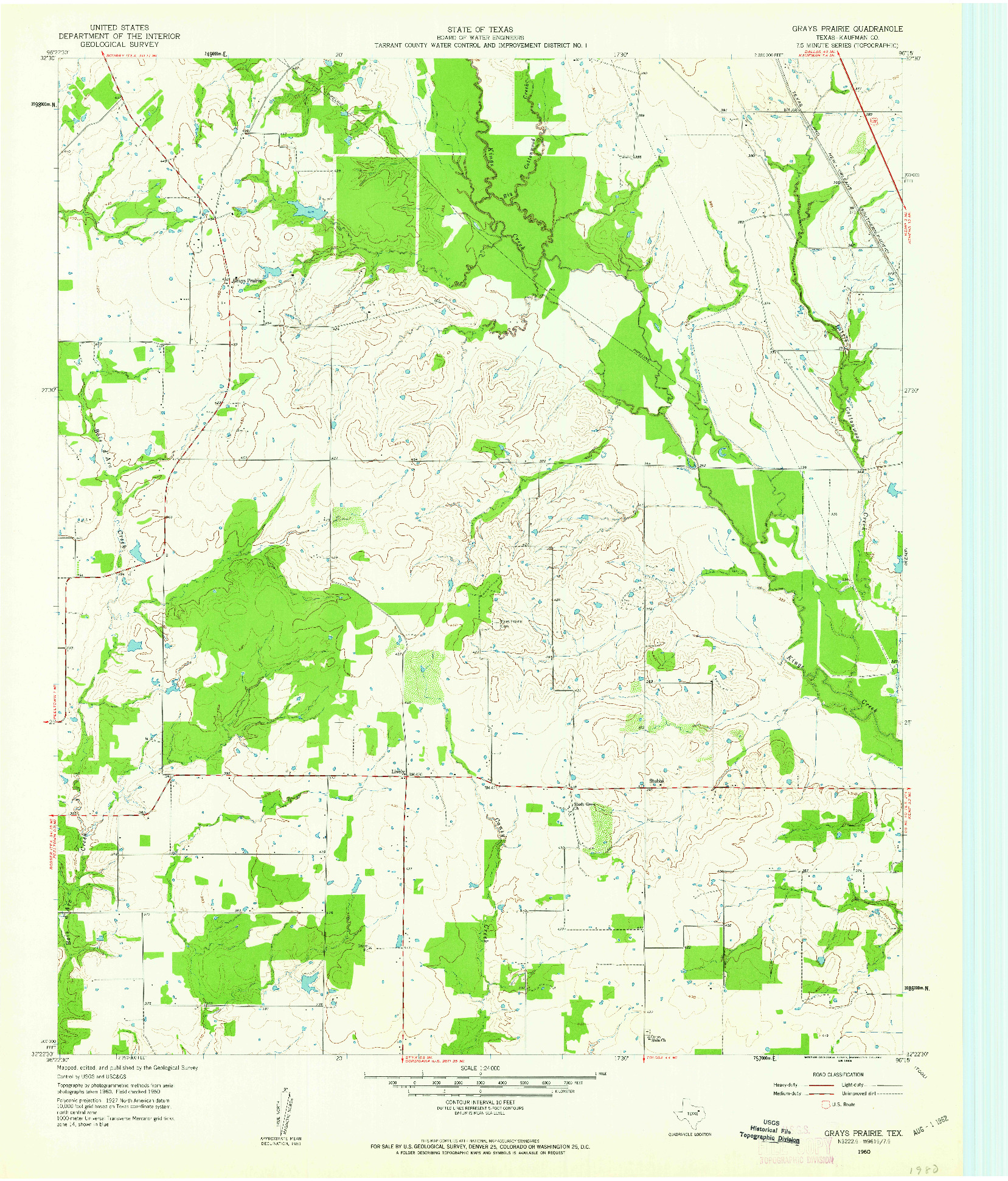 USGS 1:24000-SCALE QUADRANGLE FOR GRAYS PRAIRIE, TX 1960