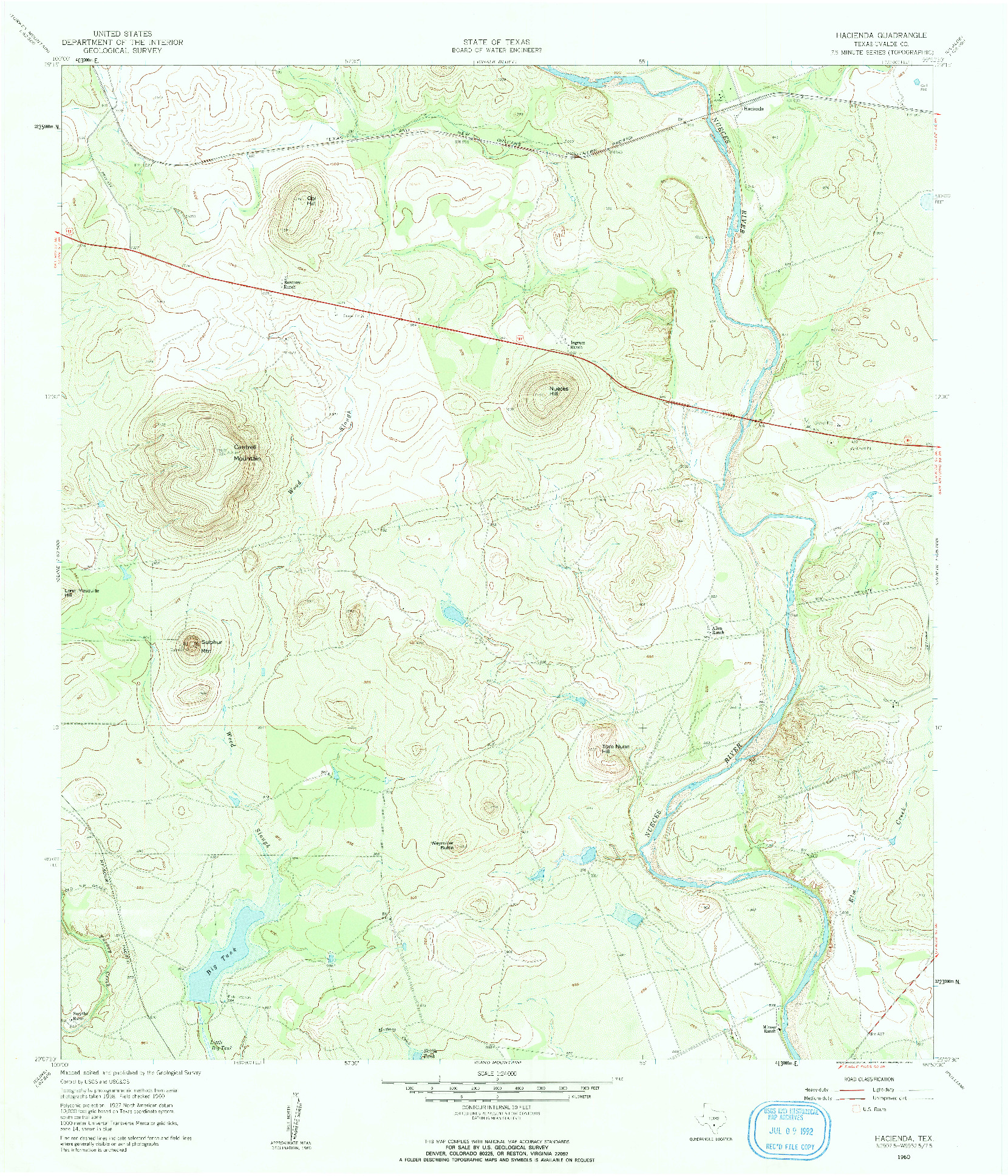 USGS 1:24000-SCALE QUADRANGLE FOR HACIENDA, TX 1960