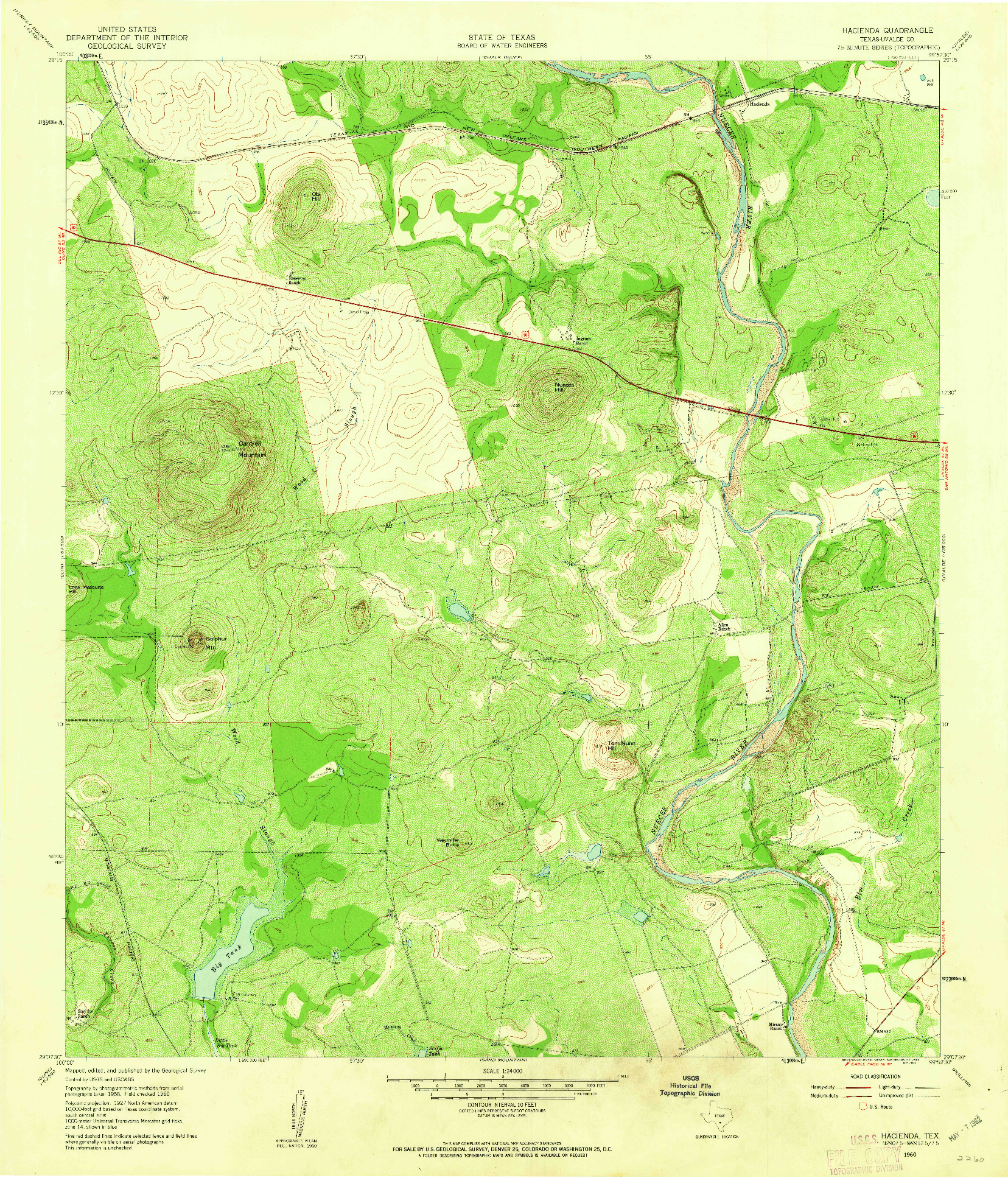 USGS 1:24000-SCALE QUADRANGLE FOR HACIENDA, TX 1960