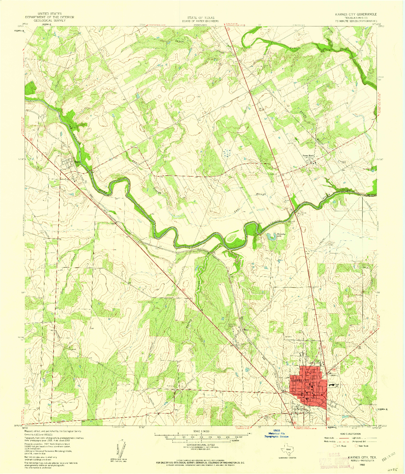 USGS 1:24000-SCALE QUADRANGLE FOR KARNES CITY, TX 1960