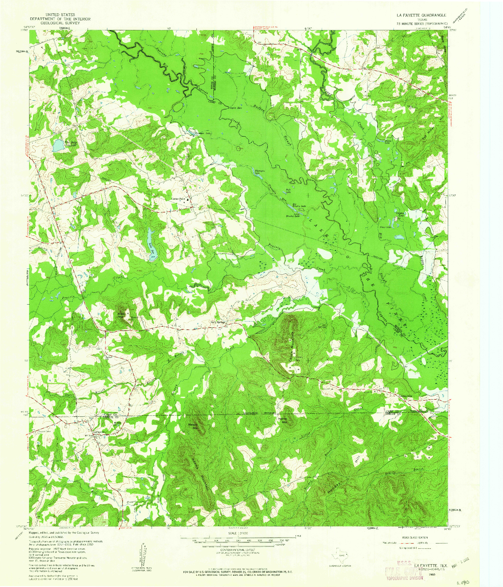 USGS 1:24000-SCALE QUADRANGLE FOR LA FAYETTE, TX 1960