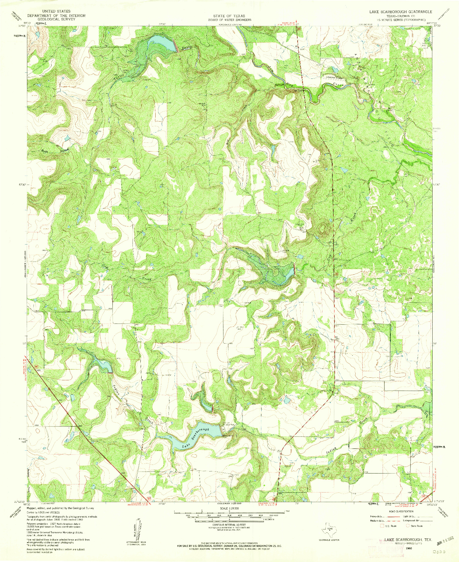 USGS 1:24000-SCALE QUADRANGLE FOR LAKE SCARBOROUGH, TX 1960