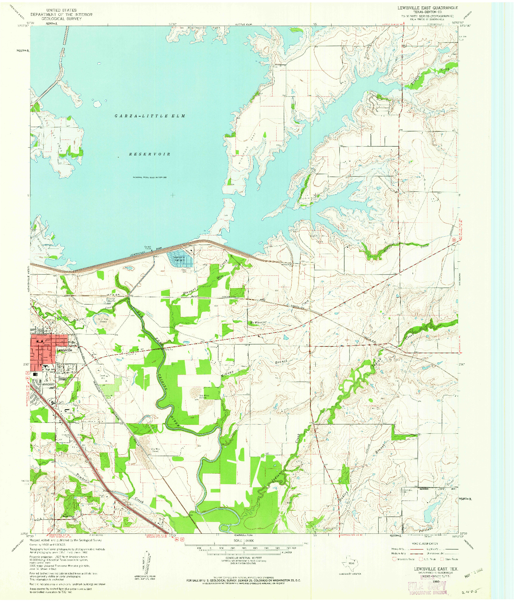 USGS 1:24000-SCALE QUADRANGLE FOR LEWISVILLE EAST, TX 1960