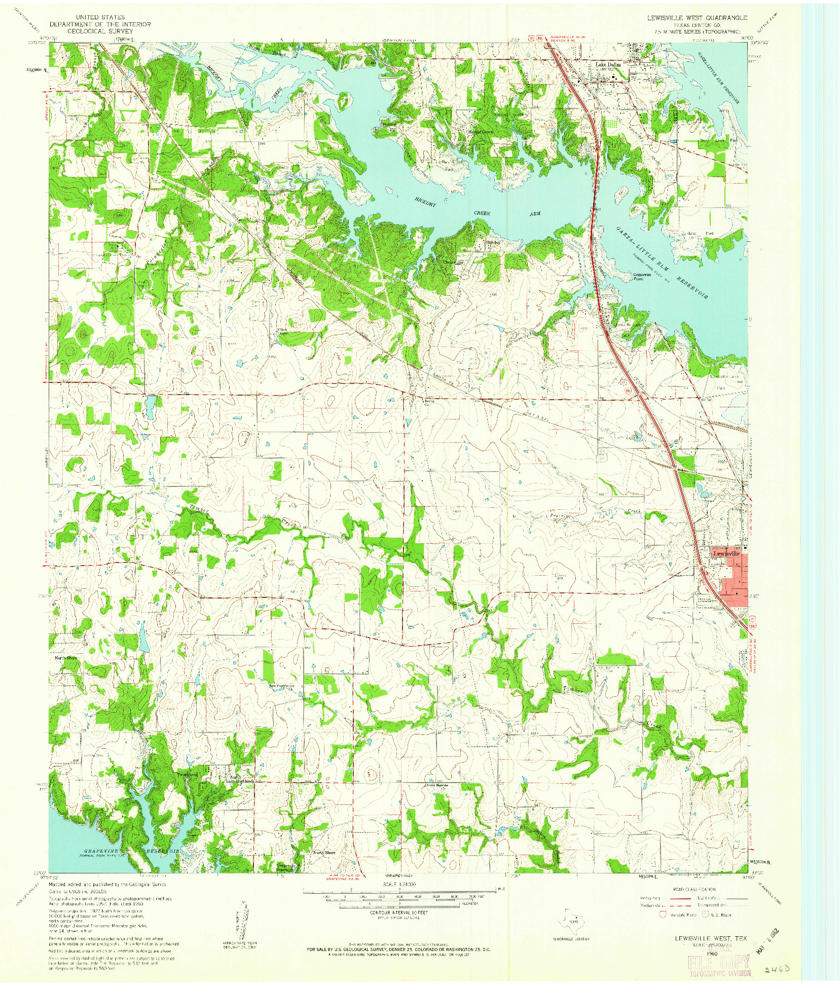 USGS 1:24000-SCALE QUADRANGLE FOR LEWISVILLE WEST, TX 1960