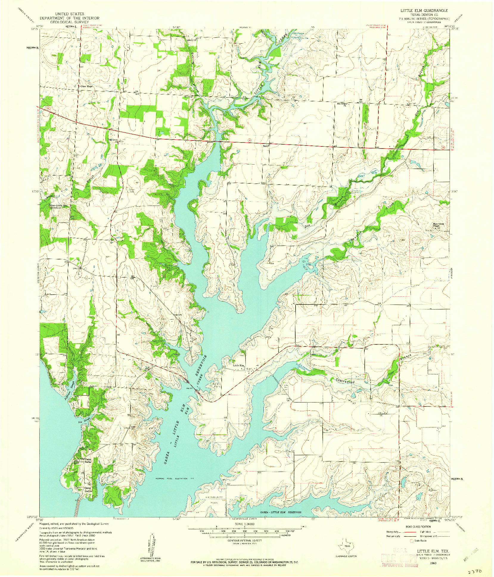 USGS 1:24000-SCALE QUADRANGLE FOR LITTLE ELM, TX 1960