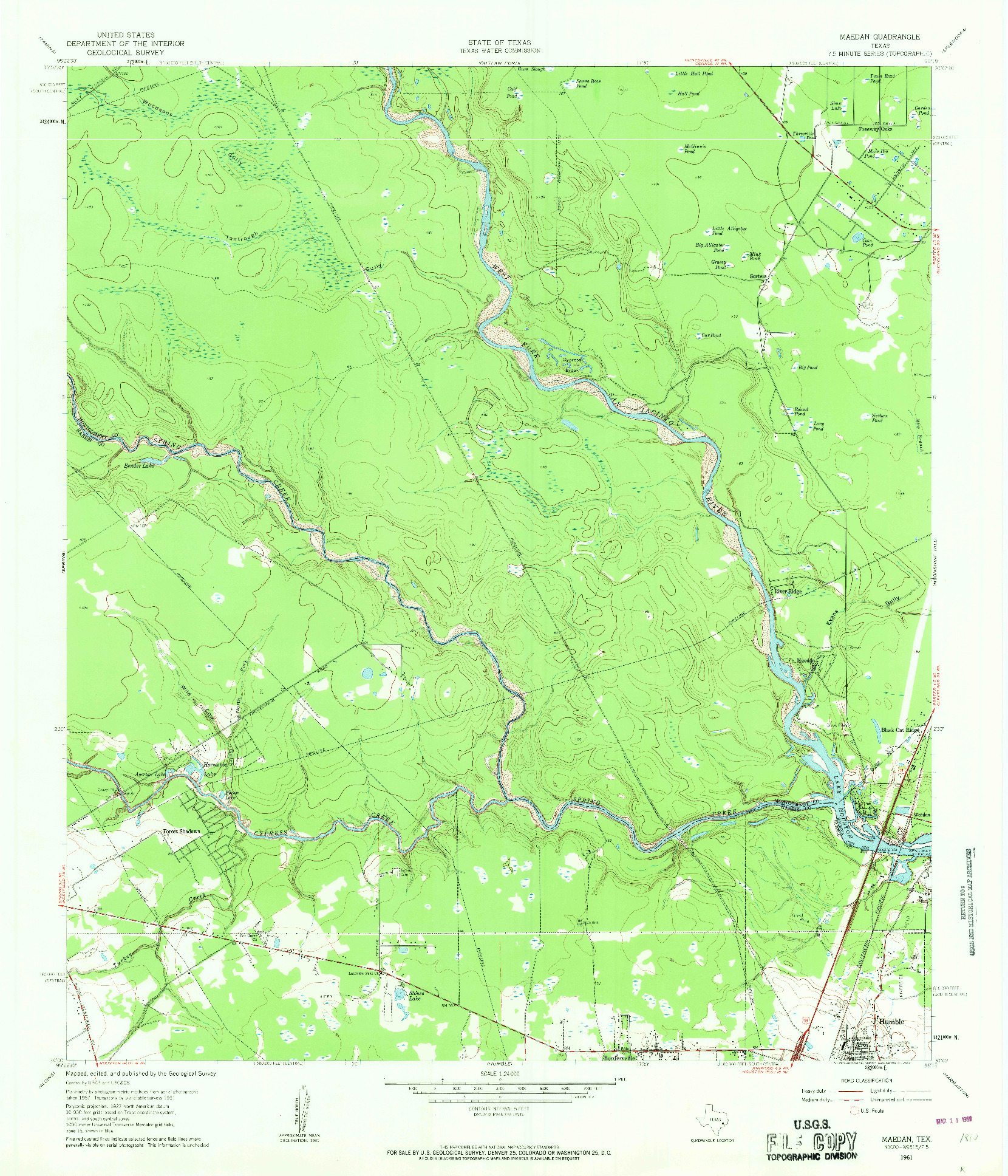 USGS 1:24000-SCALE QUADRANGLE FOR MAEDAN, TX 1961